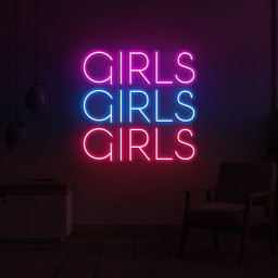 Girls, Girls, Girls Neon Sign, Bedroom Wall Decor, Neon Light Art Gift, LED Sign for Bedroom, Cute Neon Lamps,Neon Light,Kid's Birthday Gift