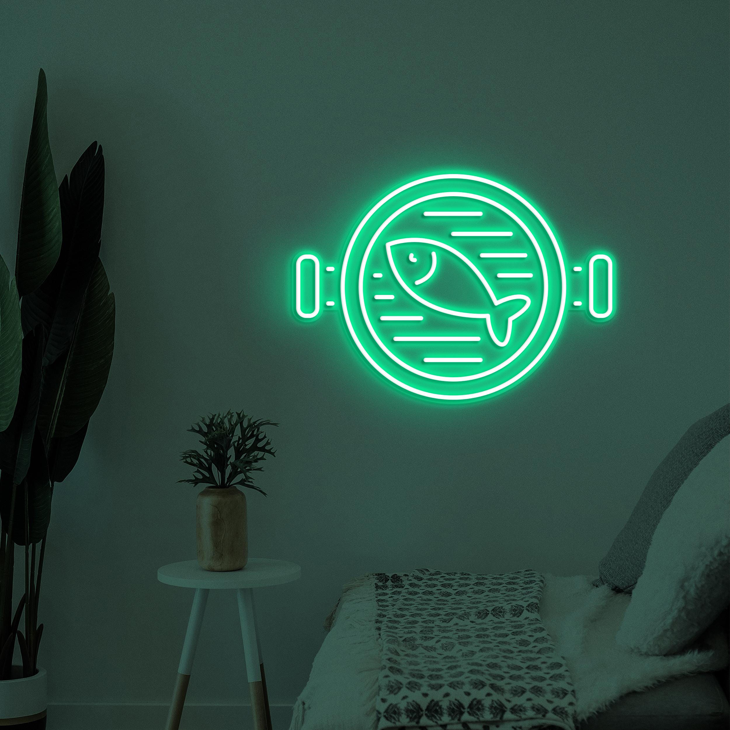 Fish in Pan Neon Sign, Fish in Pan LED Light, Seafood Restaurant Wall Art, Cooking Fish Neon Sign, Kitchen Wall Decor, Gift For Fish Lover