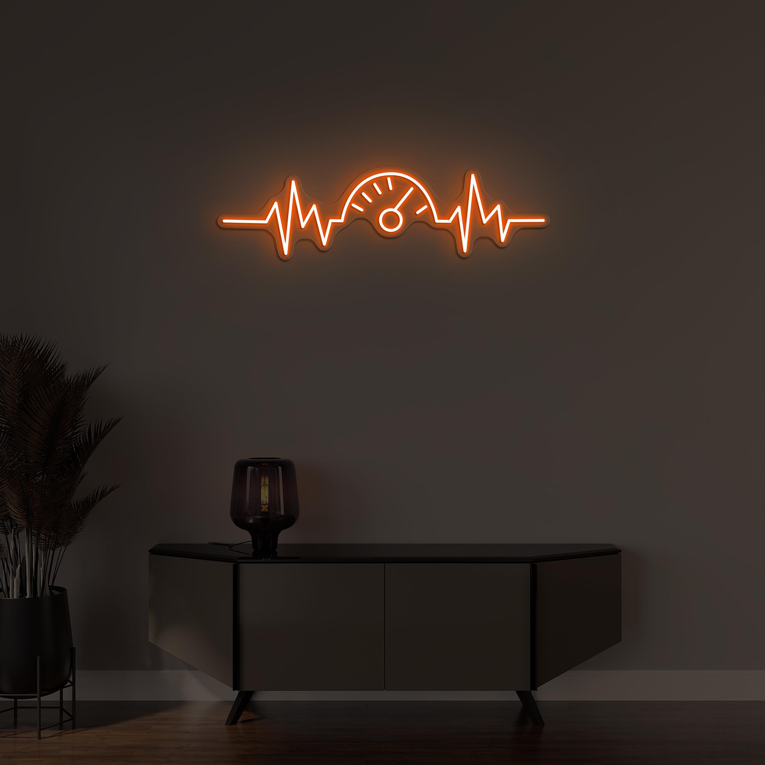 Speedometer Neon Sign, Speedometer LED Light, Speedometer Heartbeat Wall Decor, Workshop Wall Art, Home Neon Light, Heartbeat Neon Sign