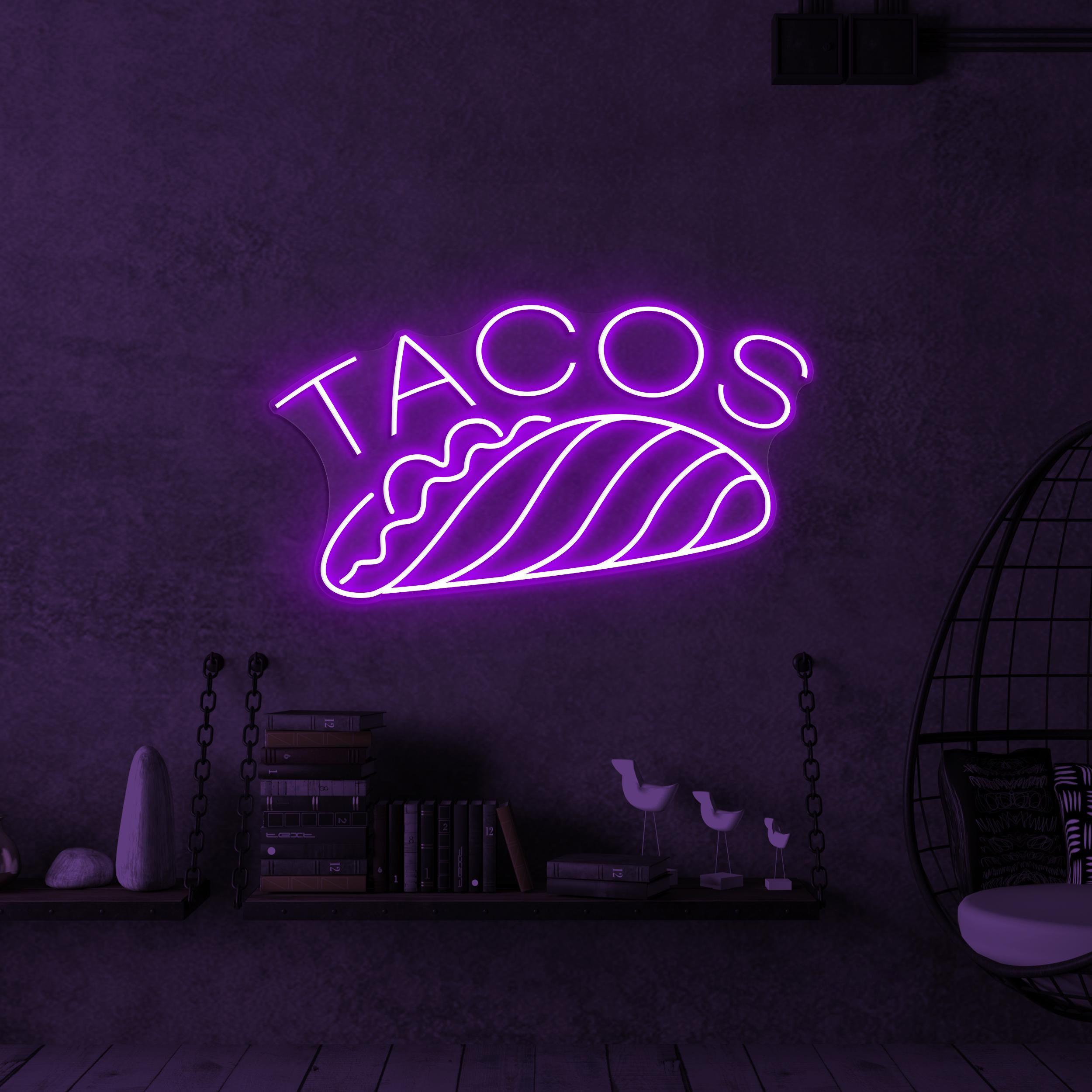 Taco Neon Sign, Taco LED Light, Restaurant Wall Decor, Street Food Wall Art, Fast Food Led Sign, Mexican Food Neon Sign, Mexican Taco Art