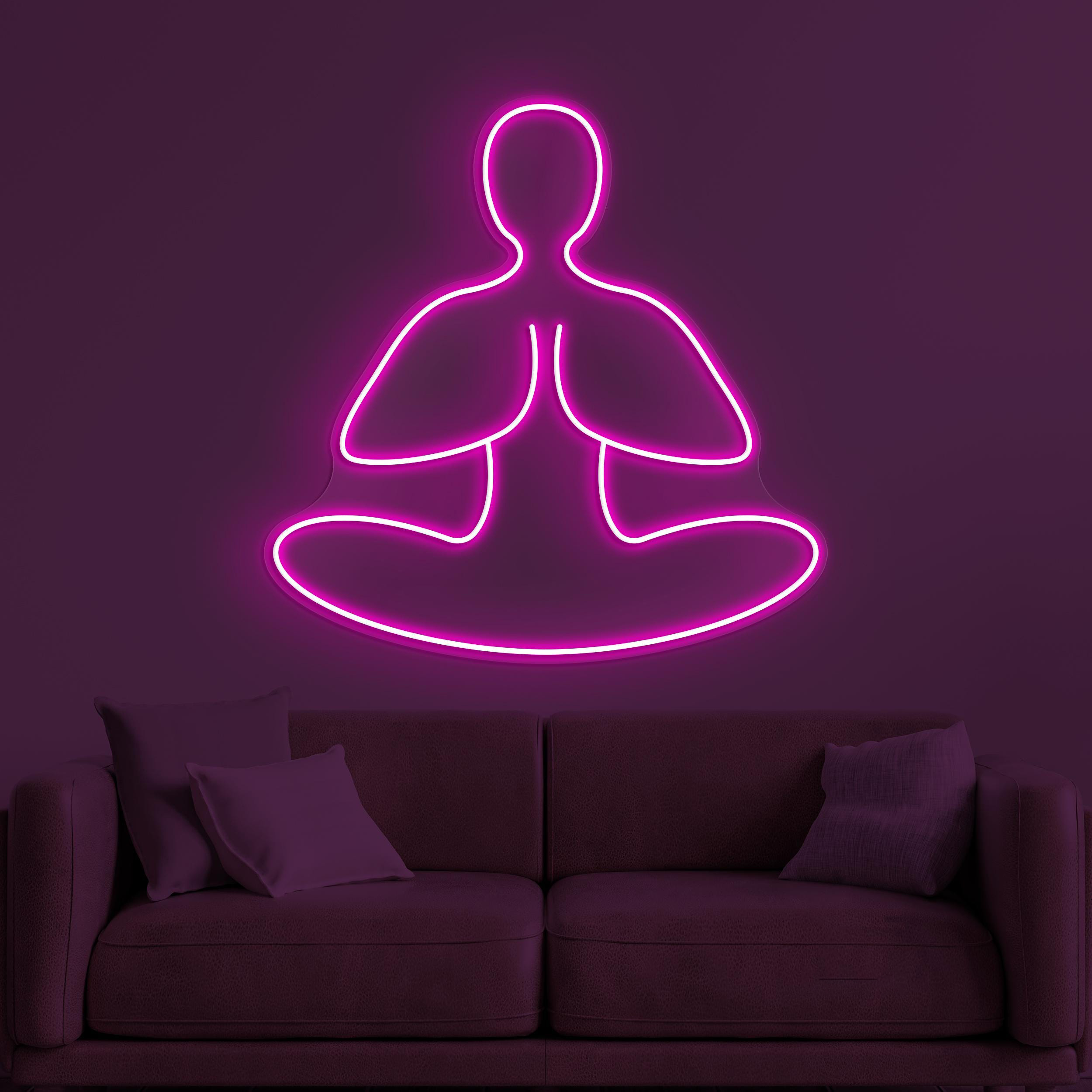 Yoga Neon Sign, Yoga LED Light, Fitness Room Wall Decor, Boy Room Wall Art, Gift For Yoga Lover, Gym Neon Light, Workout Studio Led Sign