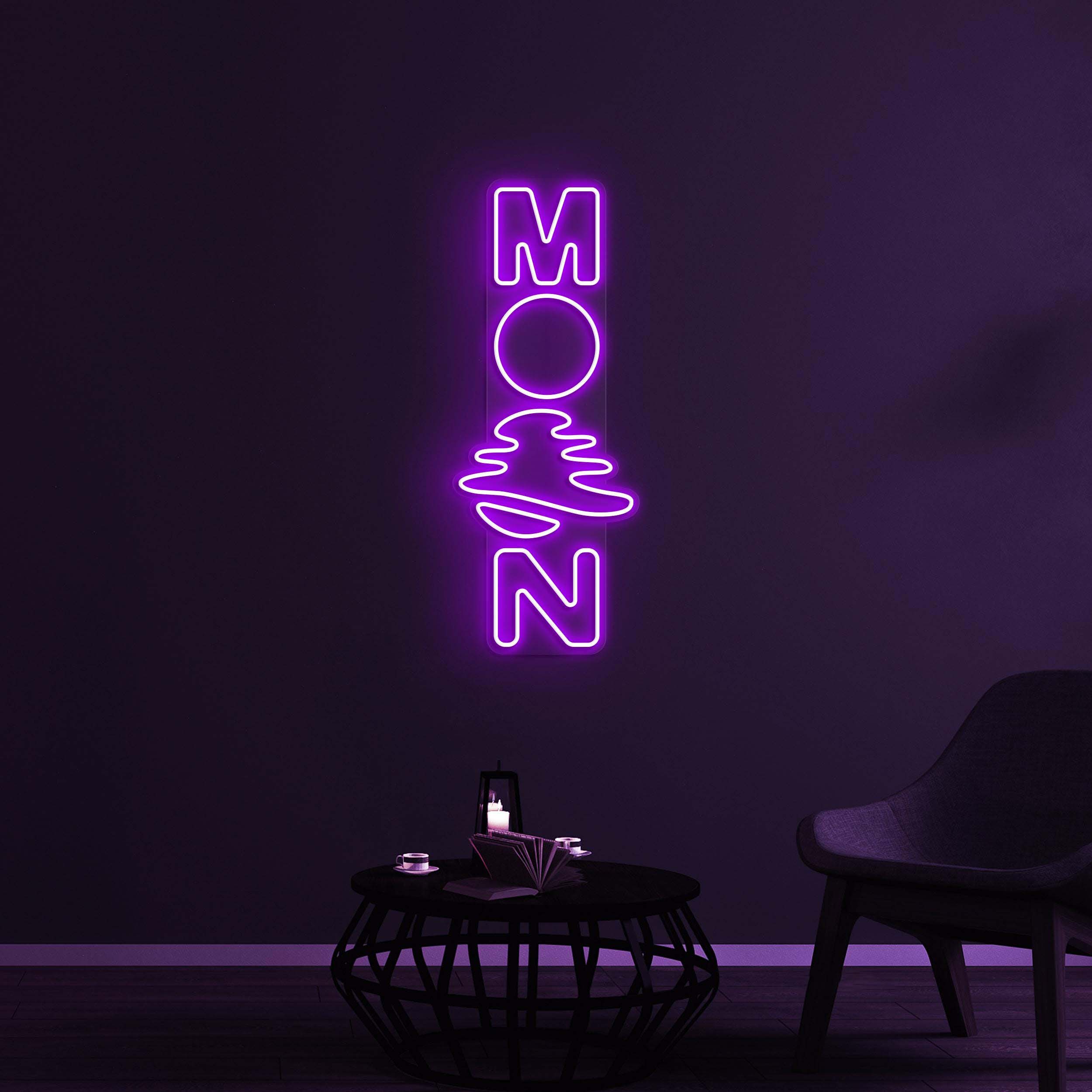 Moon Neon Sign, Moon LED Light, Dreamy Wall Decor, Moon Night Light Wall Art, Home Decor, Custom Sign, Moon Logo Neon Sign, Bedroom Wall Art