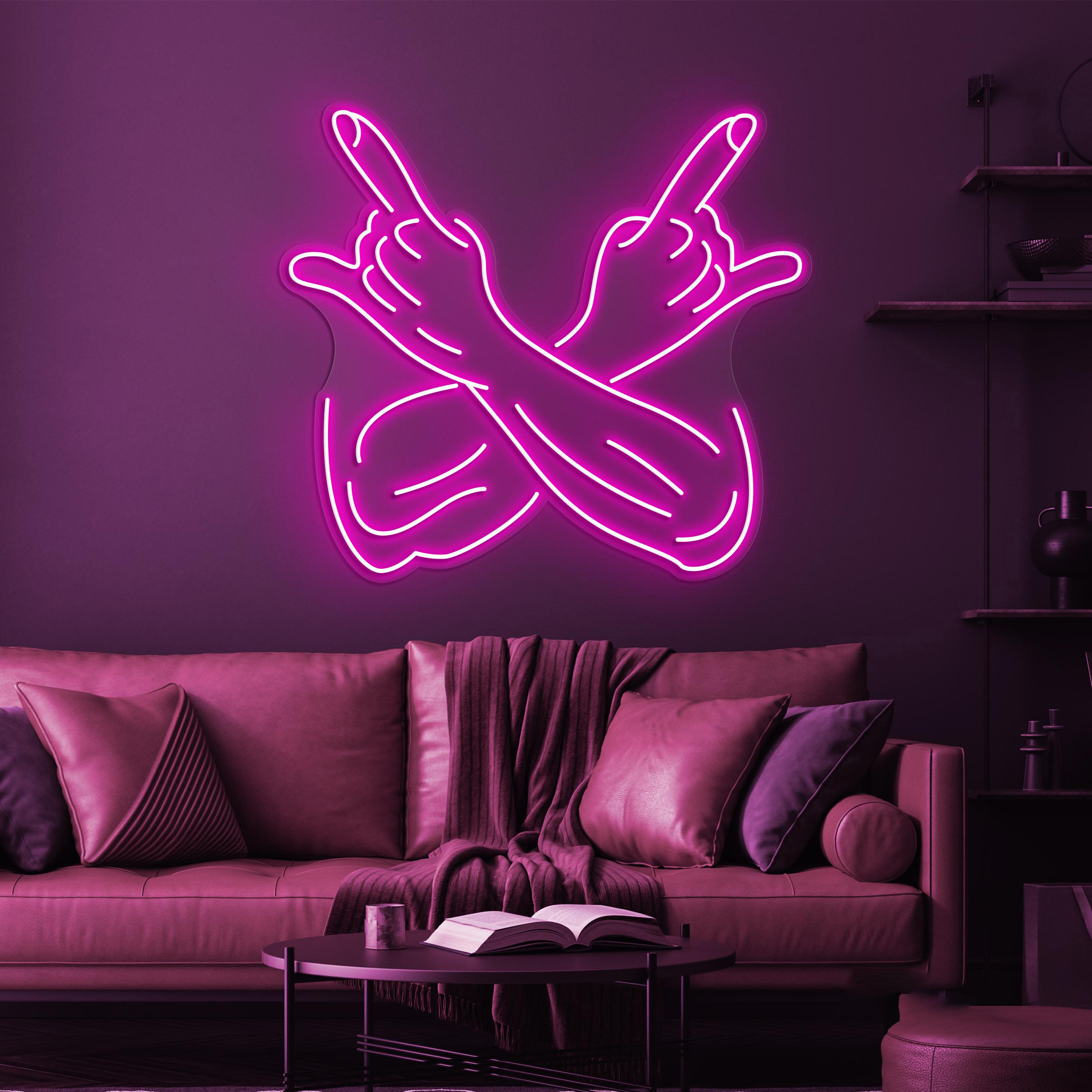 Rock Hand Neon Sign, Music LED Light, Positive Wall Decor, Rock Wall Art, Custom Peace Neon Sign, Rock Finger Neon Decor, Game Room Light