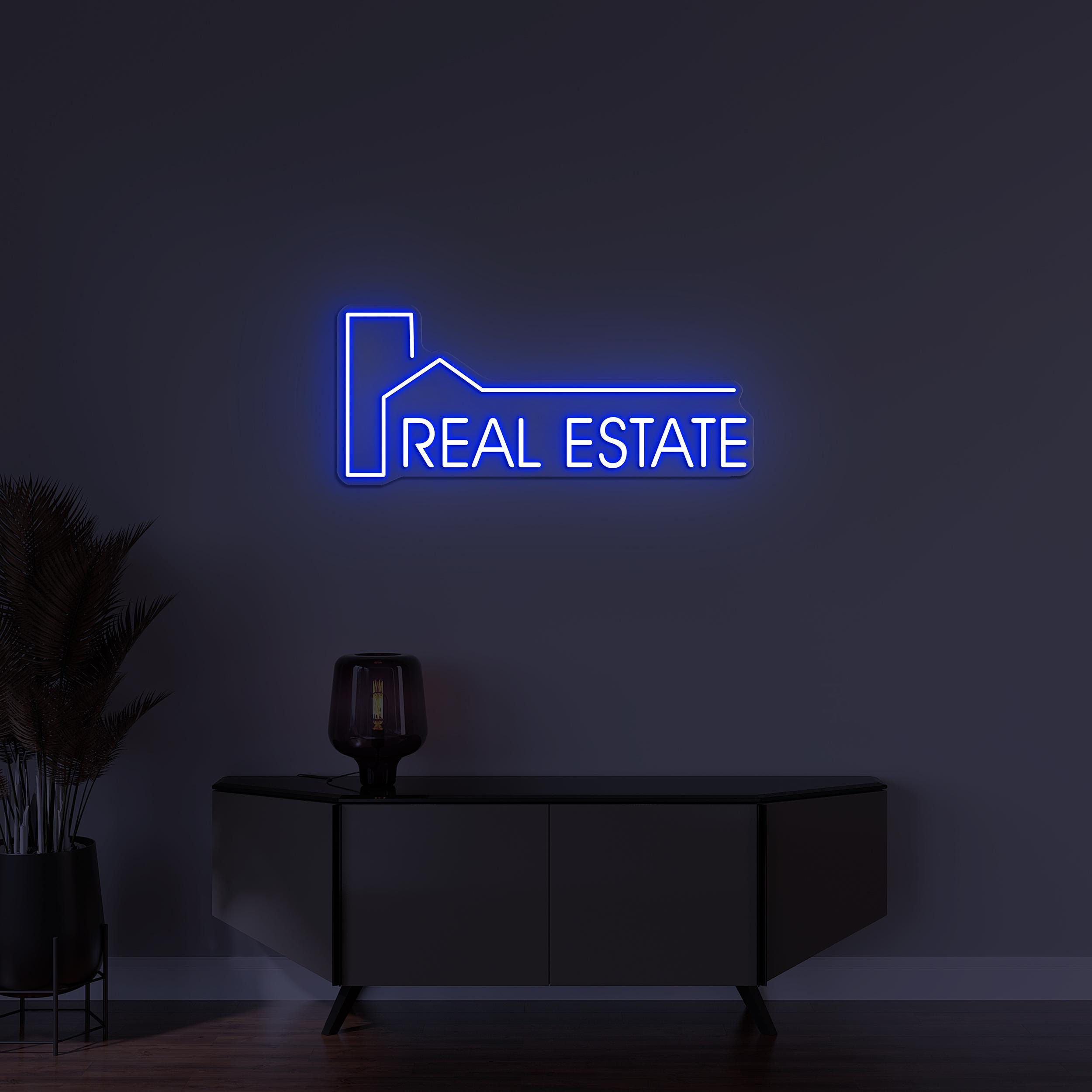 Real Estate Neon Sign, Real Estate LED Light, Business Home Wall Decor, Custom Wall Art, Property Office Art, Real Estate Agency Decor
