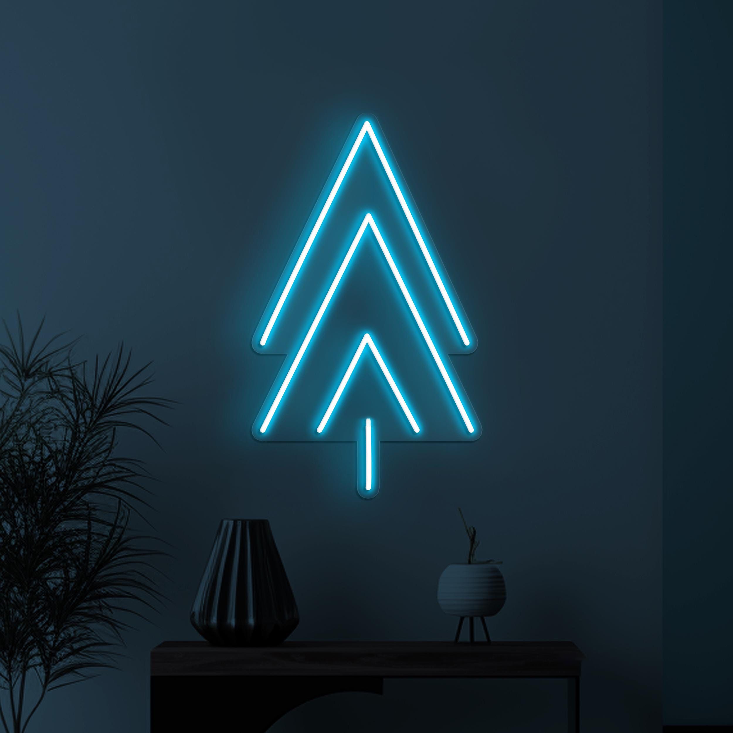 Minimalist Tree Neon Sign, Minimalist Tree LED Light, Christmas Tree Decor, Holiday Wall Art, Birthday Party Neon Light, Kids Room Neon Art