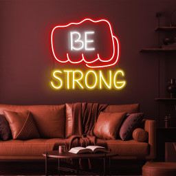 Be Strong Neon Sign, Be Strong LED Light, Gym Wall Decor, Jab Hand Wall Art, Motivational Neon Light, Personalized Sign, Fitness Led Sign