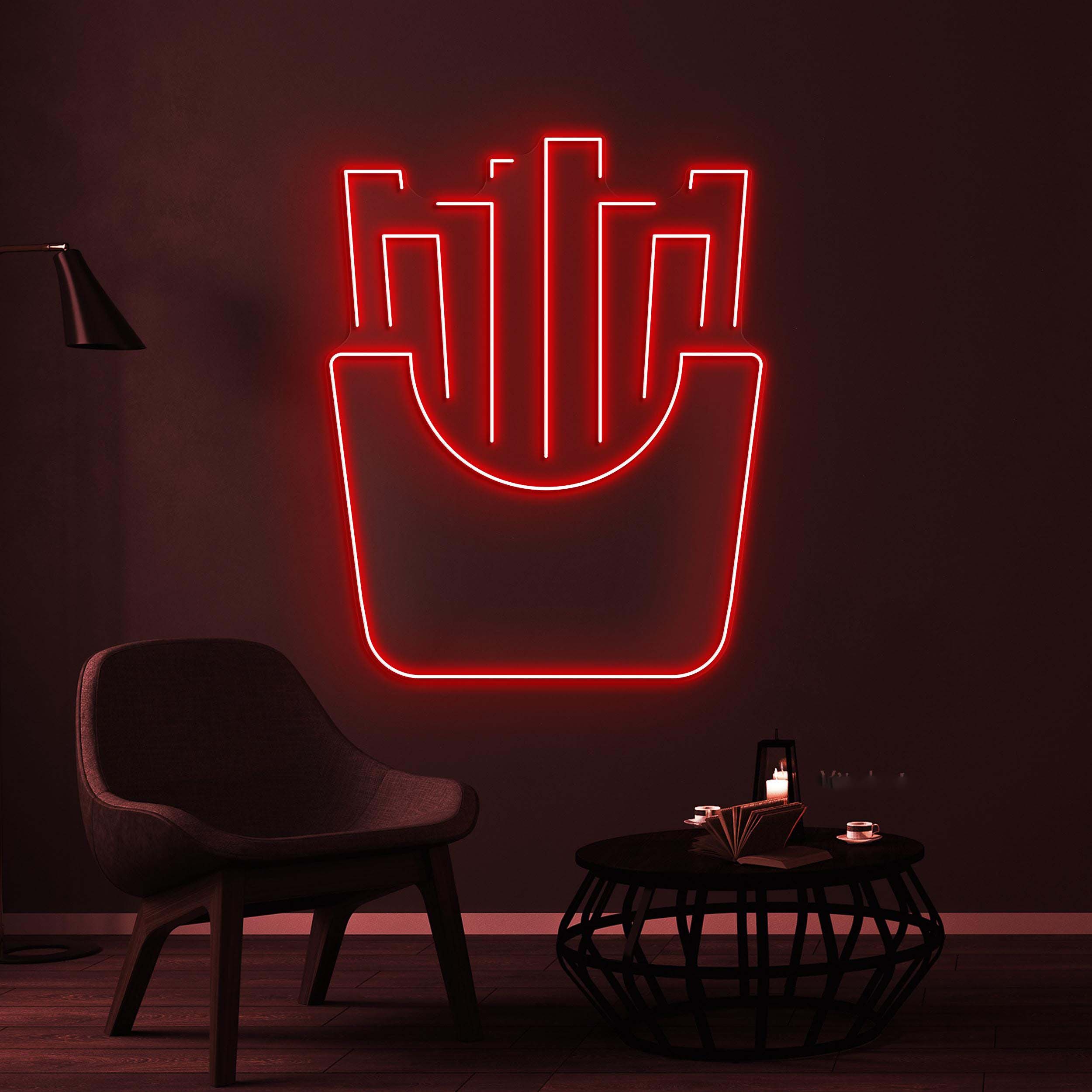 French Fries Neon Sign, French Fries LED Light, Fast Food Neon Decor, Snack Wall Art, Fries Shop Wall Decor, Kitchen Neon Light, Fries Lover