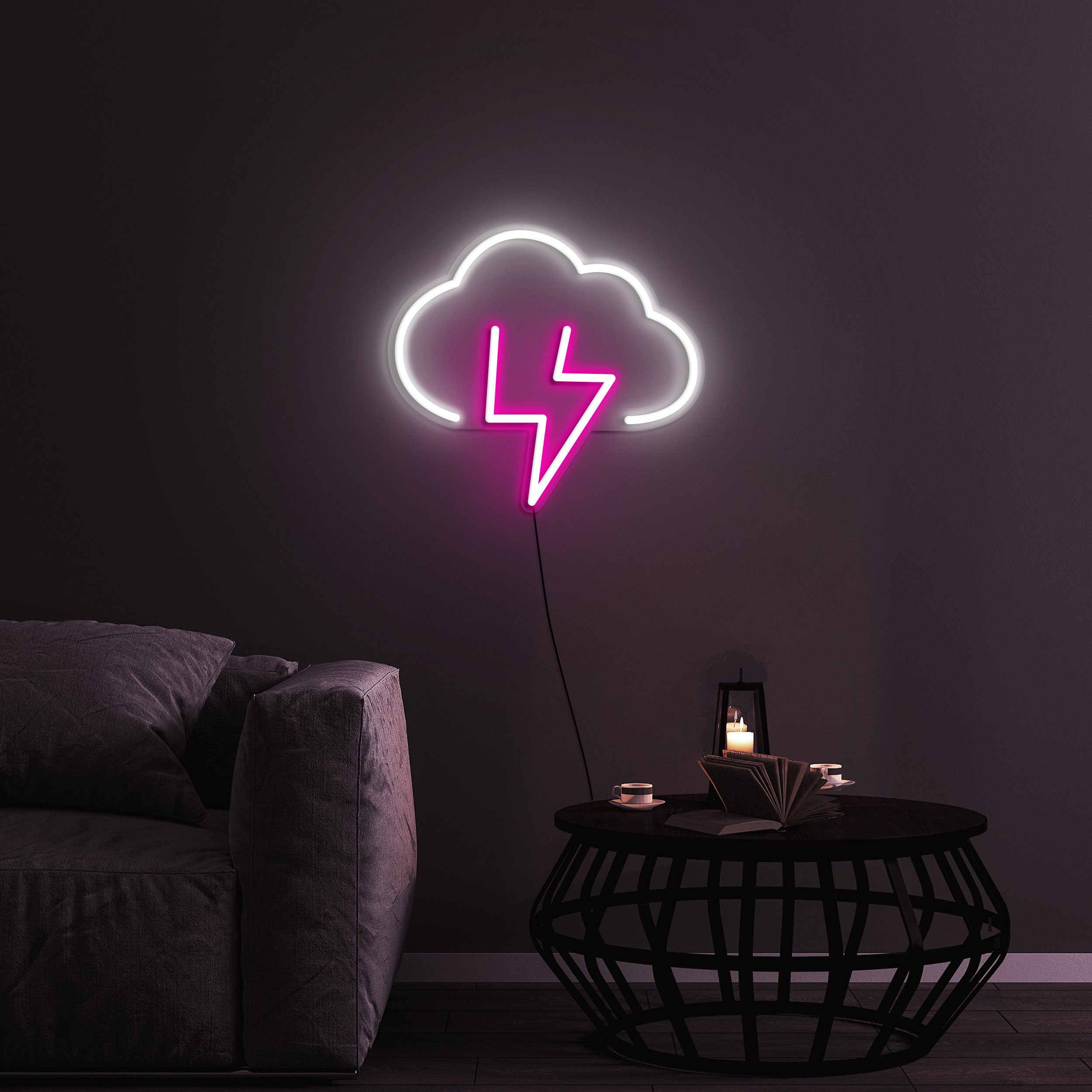 Cloud and Lightning Neon Sign, USB LED Lights for Wall Decor, Cloud Neon Light for Kids Room, Festival, Party Decoration, Room Decor, Gift