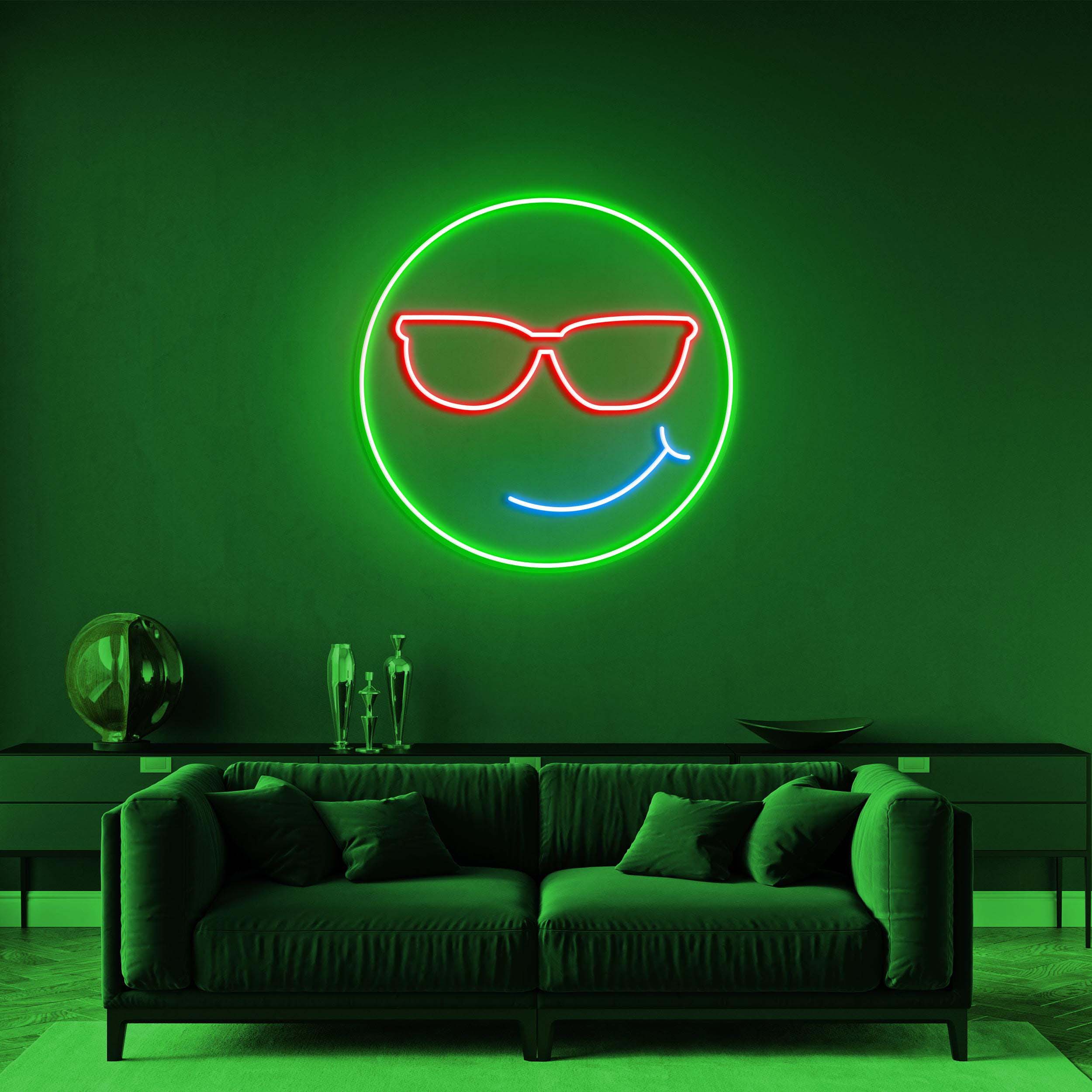Smiley Face Neon Sign, Smiley Face With Glasses LED Light, Smiley Face LED Neon Art, Decor for Kids Room, Wedding & Birthday Party, Gift