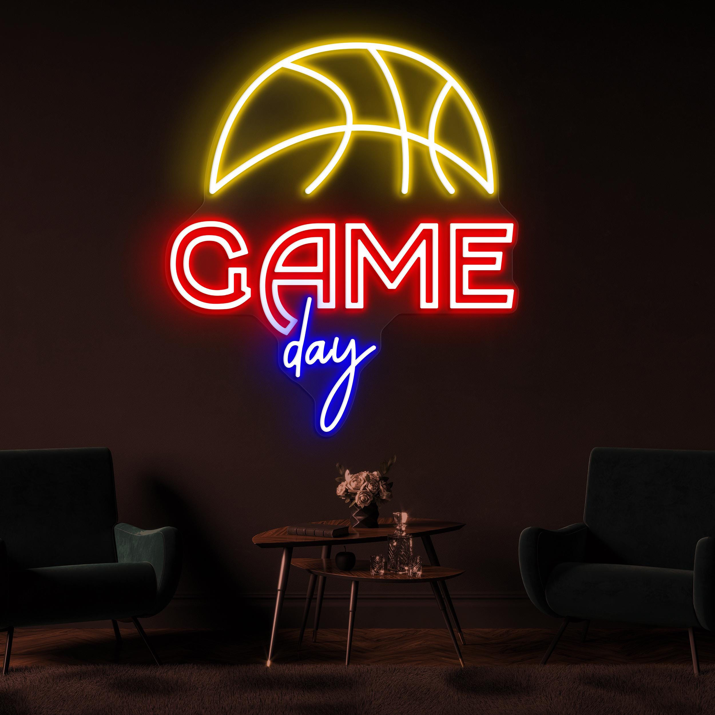 Game Day Neon Sign, Game Day LED Light, Basketball Wall Decor, Basketball Hoops Wall Art, Game Room Neon Light, Sports Shop Wall Decor, Gift