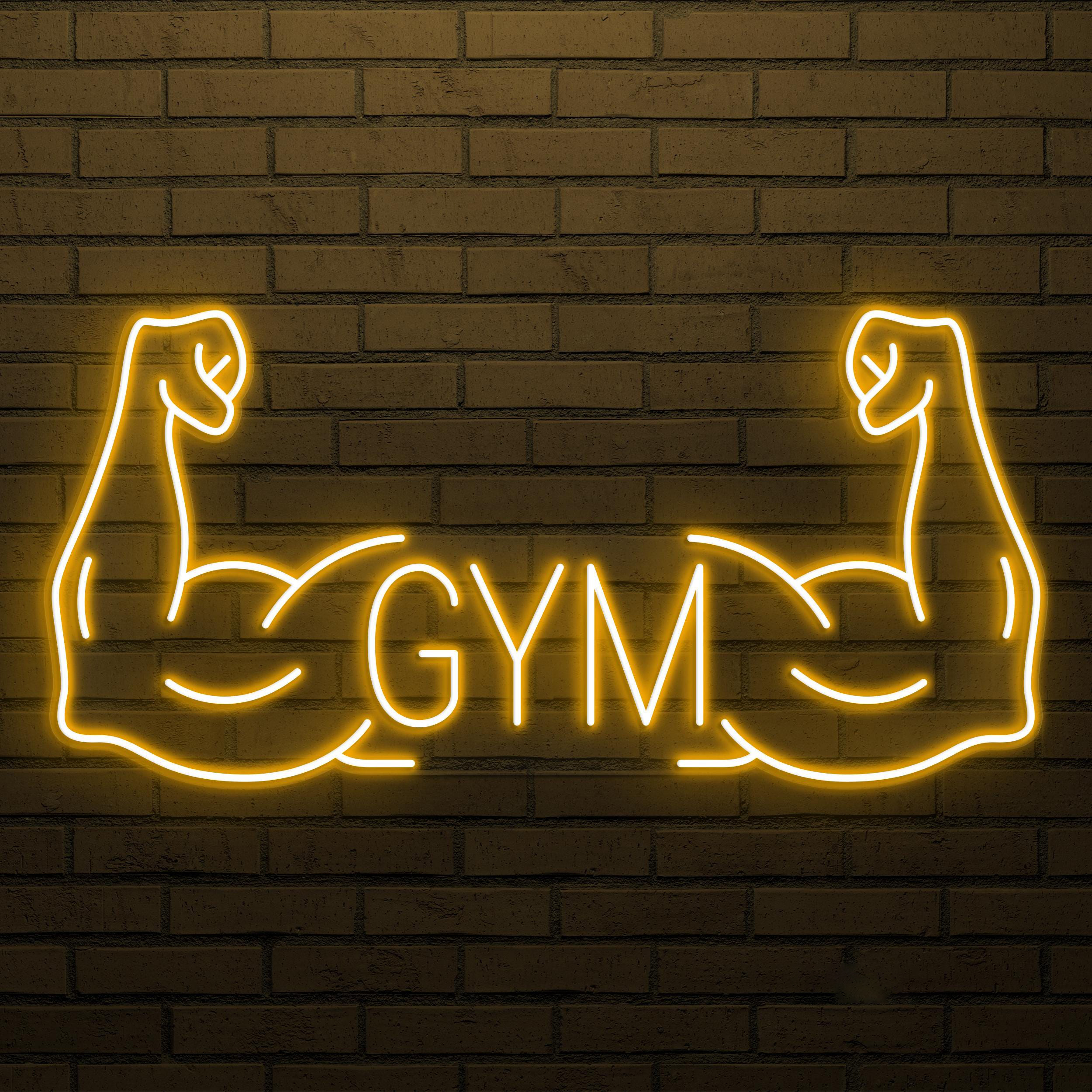 Gym Neon Sign, Gym LED Light, Dual Muscle Wall Decor, Fitness Room Wall Art, Bodybuilder Neon Light, Muscle Arms Wall Light, Exercise Decor