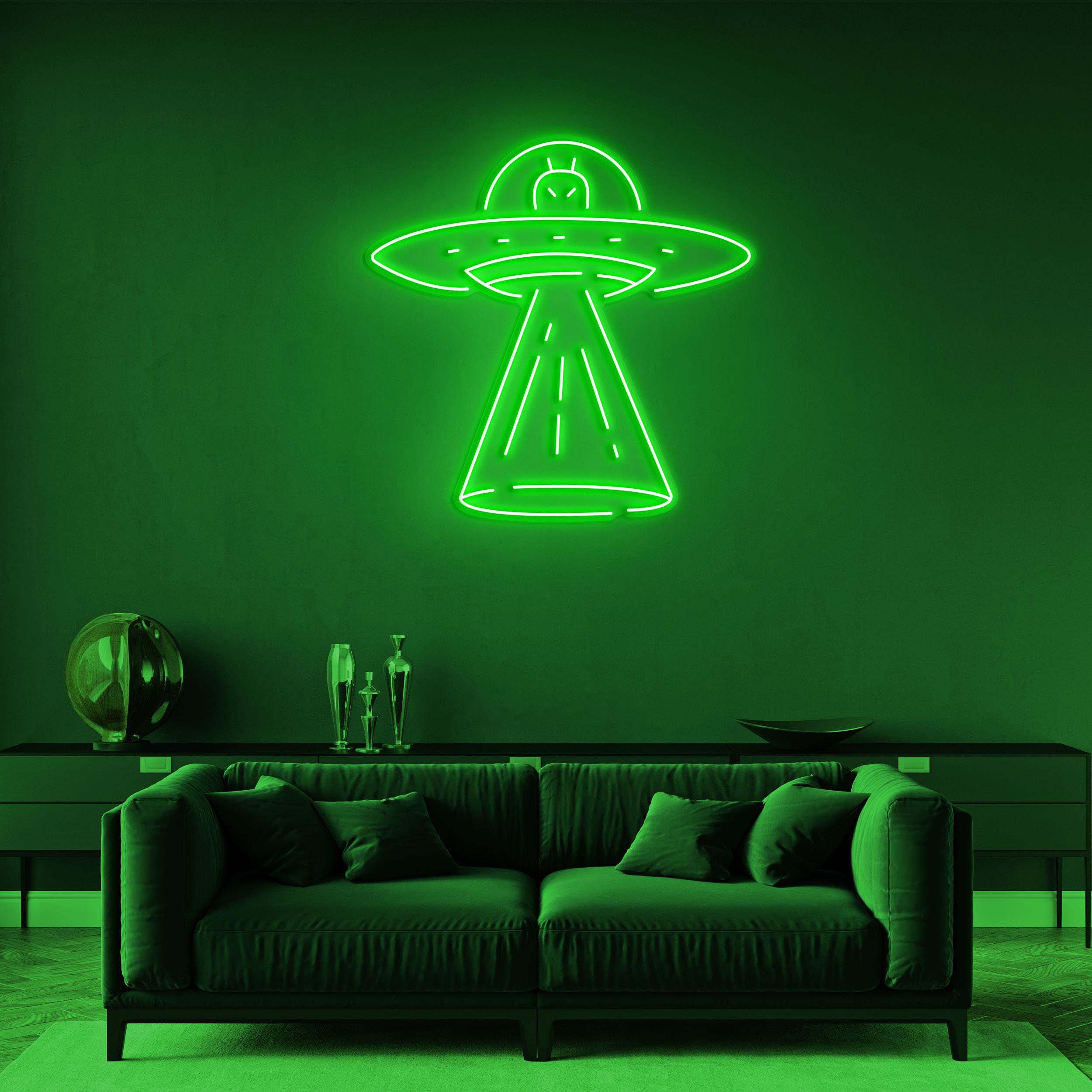 UFO Neon Sign, Alien Spaceship Light, UFO Wall Art, Space-Themed Decor for Kids Room, Nursery, Bedroom, or Game Room, UFO Neon Light Gift