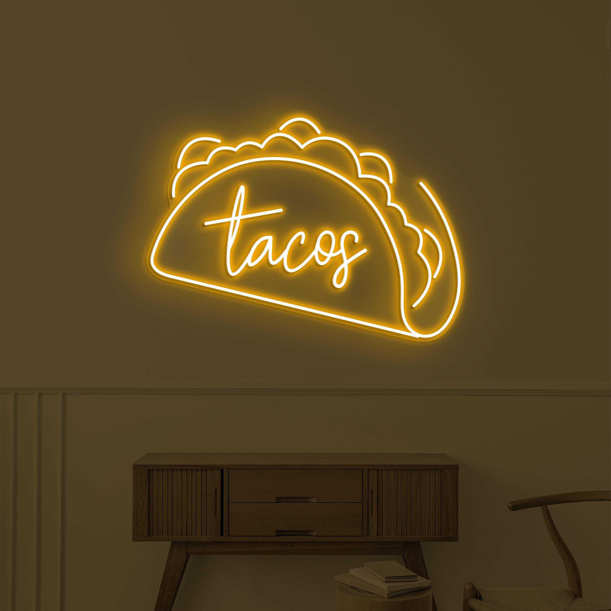 Tacos Neon Sign, Tacos LED Light, Mexican Food Wall Decor, Cafe Neon Wall Art, Restaurant Neon Sign, Custom Neon Sign, Kitchen Wall Decor
