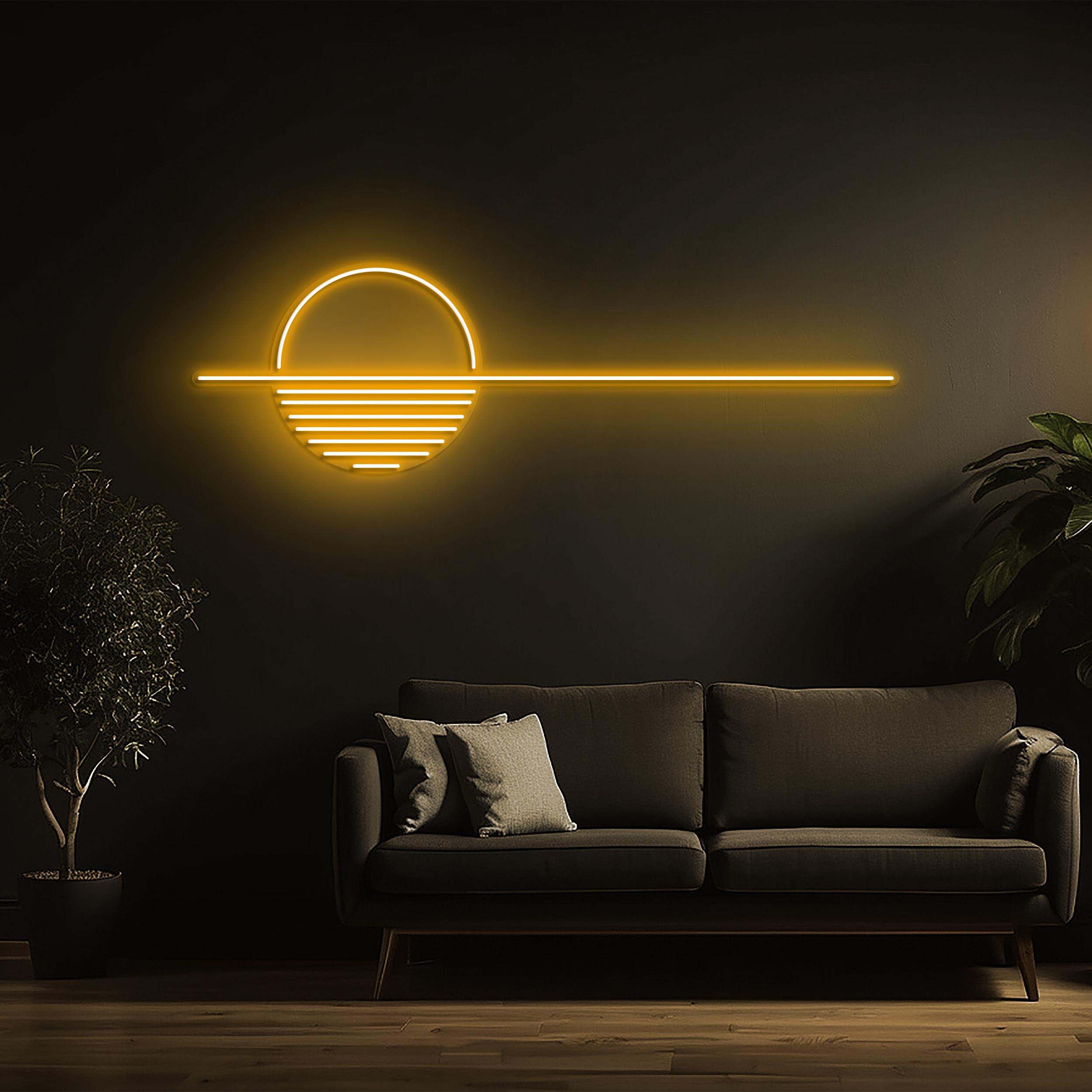 Sunset Neon Sign, Wave LED Home Wall Decoration, Sunrise and Sunset Night Light, Mountains LED Neon Sign, Bedroom Decor, Sunset Wall Decor