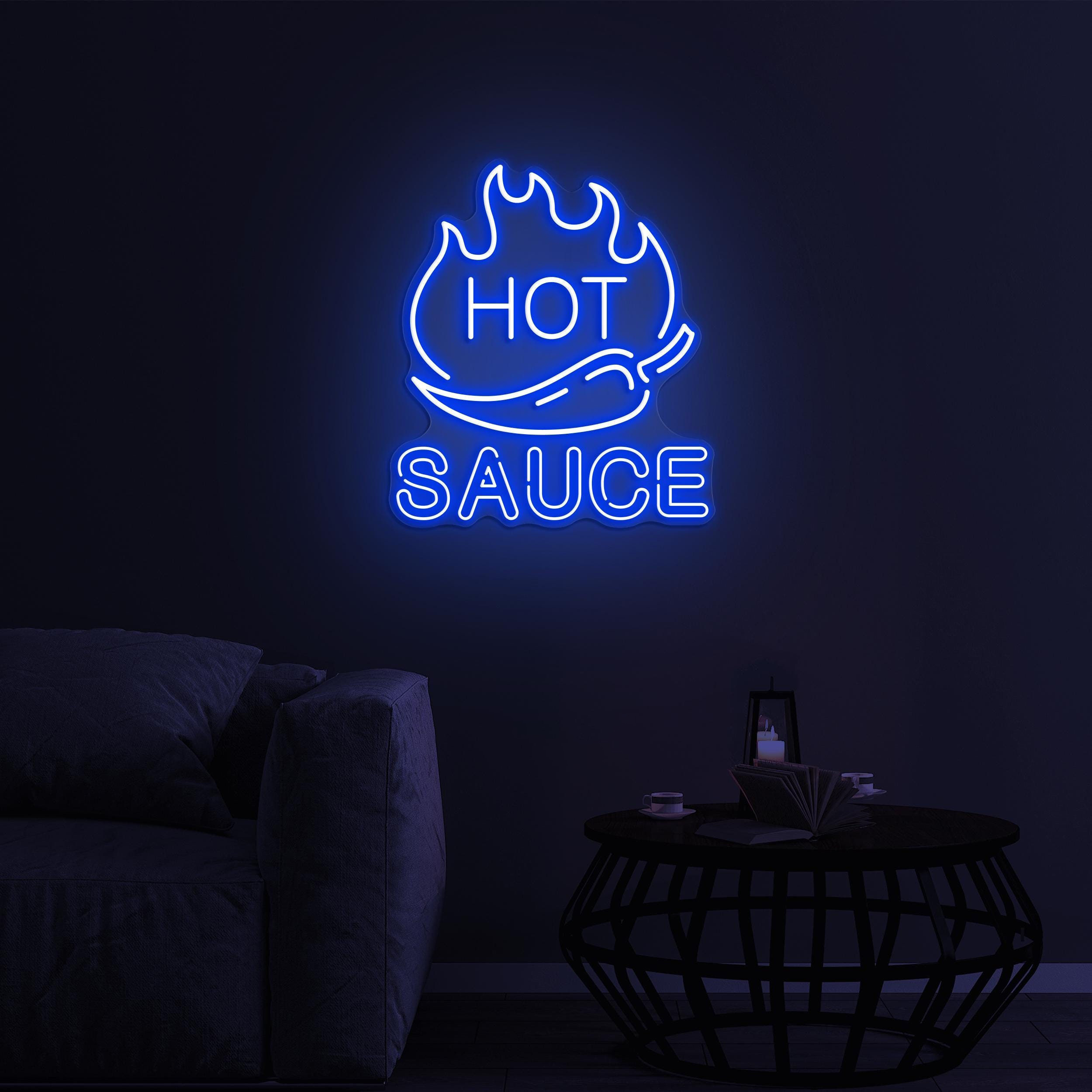 Hot Chili Sauce Neon Sign, Hot Chili Sauce LED Light, Hot Sauce Wall Decor, Spicy Food Restaurant Decor, Fire Chili Art, Spice Lovers Gift