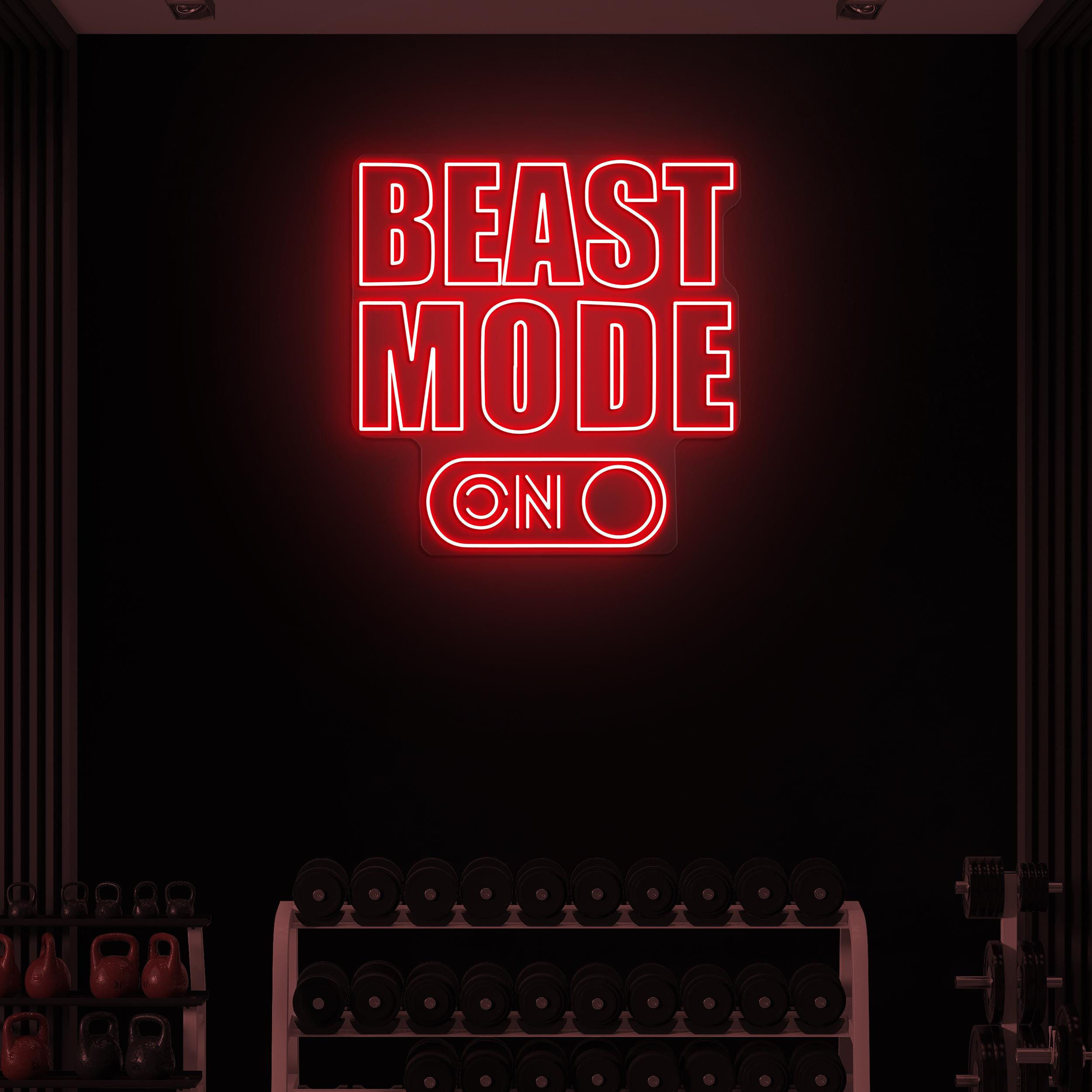 Beast Mode Neon Sign, Beast Mode On LED Light, Custom Neon Sign, Fitness Neon Sign, Housewarming Gift Art, Gym Neon Wall Art, Gym Lover Gift