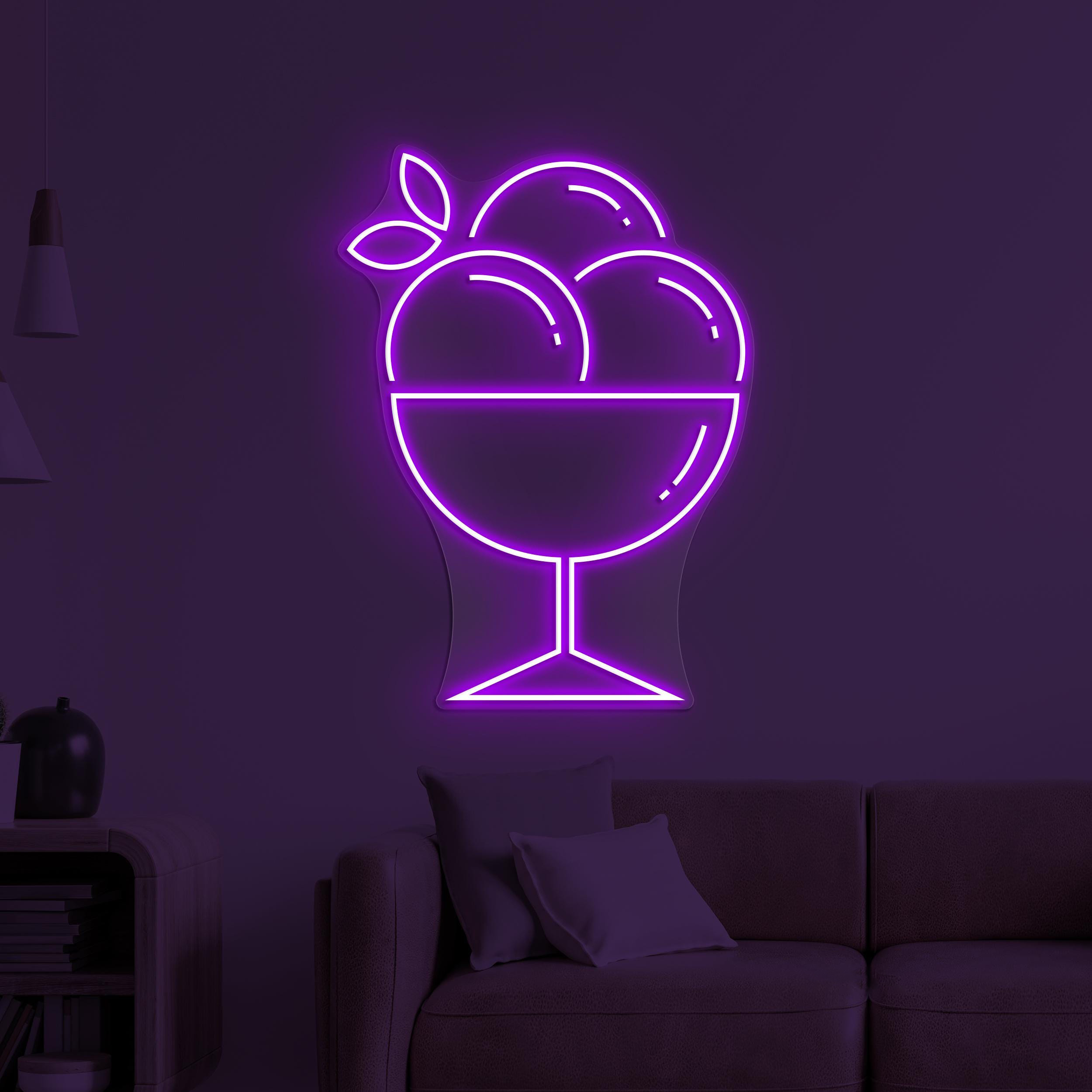 Ice Cream Neon Sign, Ice Cream Sundae LED Light, Ice Cream Shop Decor, Ice Cream Lover Wall Art, Ice Cream Shop Neon Sign, Sweet Treat Light