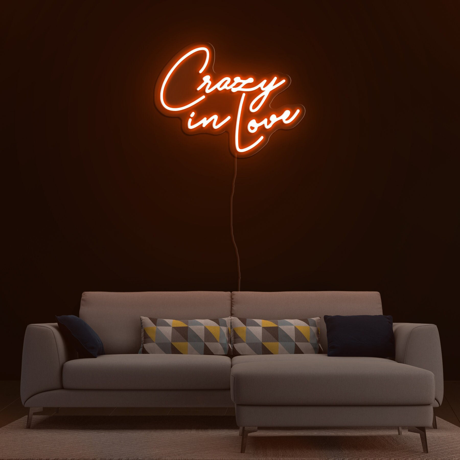 Crazy in Love Neon Sign, Romantic Light Decor for Bedroom, Wall Art Gift, Room & Party Decor, LED Lights for Wedding, Engagement, Birthday