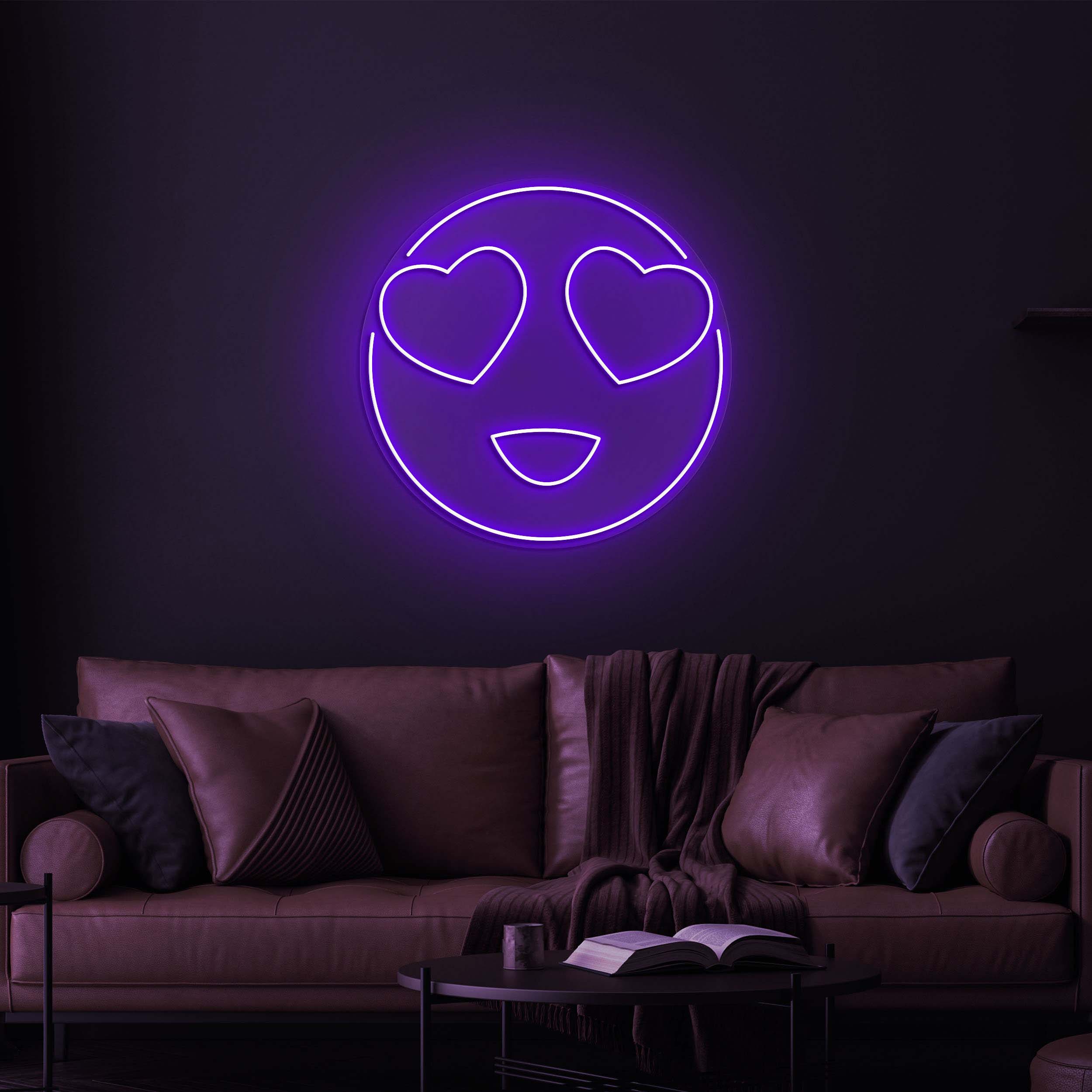 Emoji Neon Sign, Led Light, Room décor, Heart Eyes Emoji Neon Light for Couple Gift, Party decor, Wedding Decor, Backdrop decor, Gift Idea