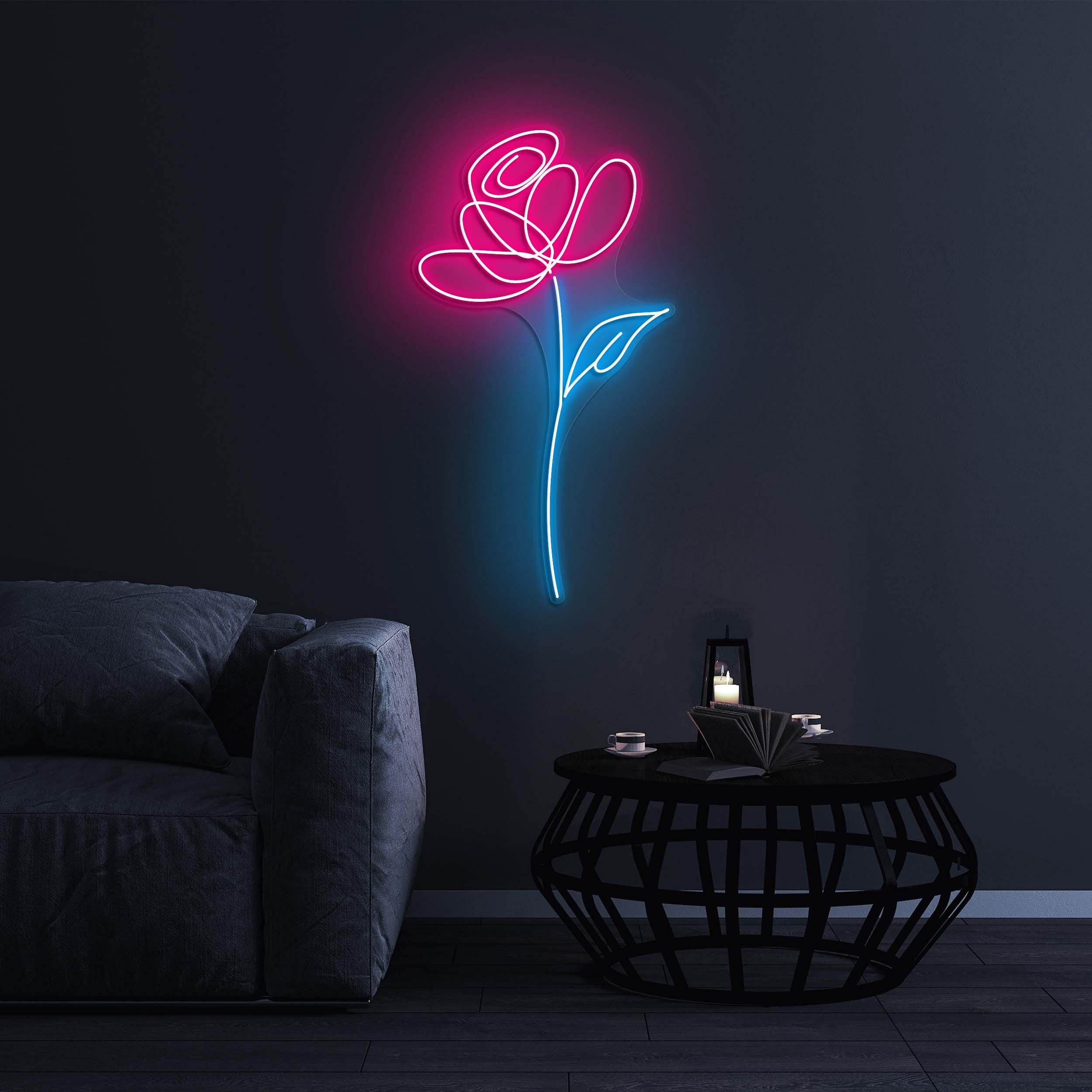Rose Neon Sign, Rose Flower LED Light, Rose LED Neon Art, Home Wall Decor, Decoration for Party, Garden & Yard, Gift for Her, Custom Sign