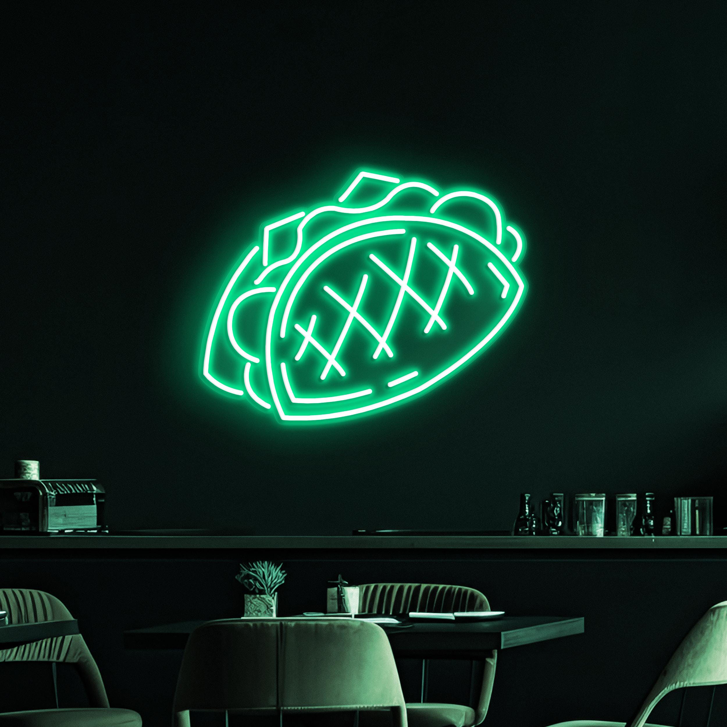 Taco Neon Sign, Taco Sandwich LED Light, Taco Sandwich Wall Art, Mexican Food Wall Decor, Kitchen Neon Light, Fast Food Neon Art, Taco Lover