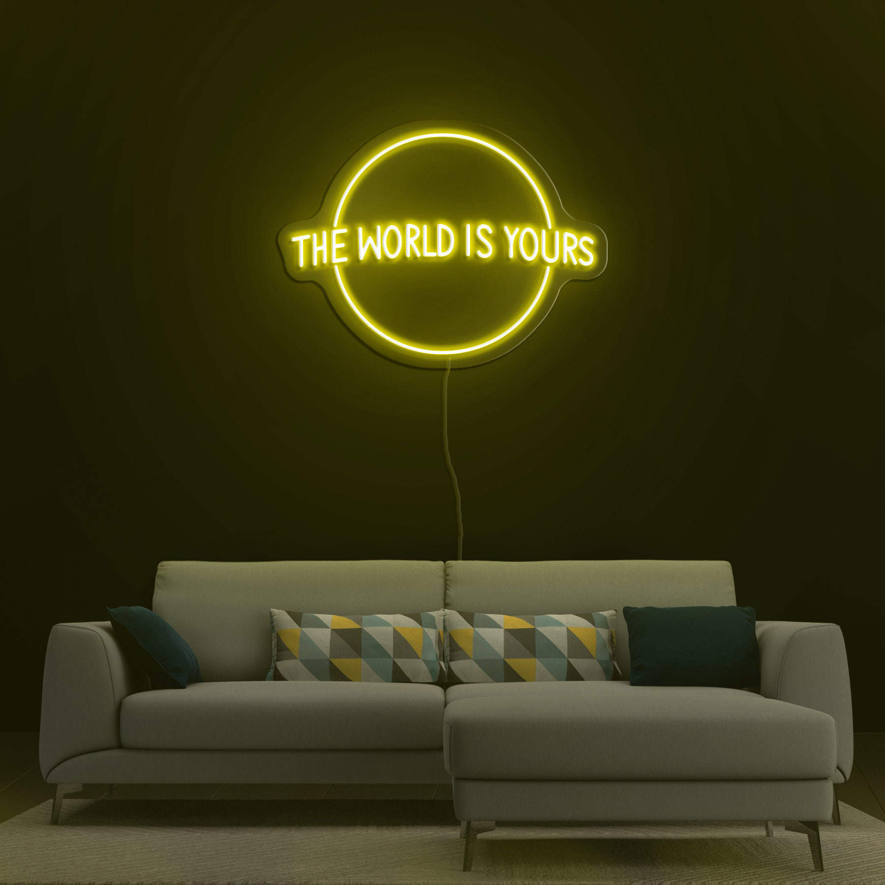 The World Is Yours Neon Sign, Wedding Decor, LED Neon Wall Art, Gift for Home Decor, Room Decor, Man Cave, Cafe, Game Room, Graduation Party