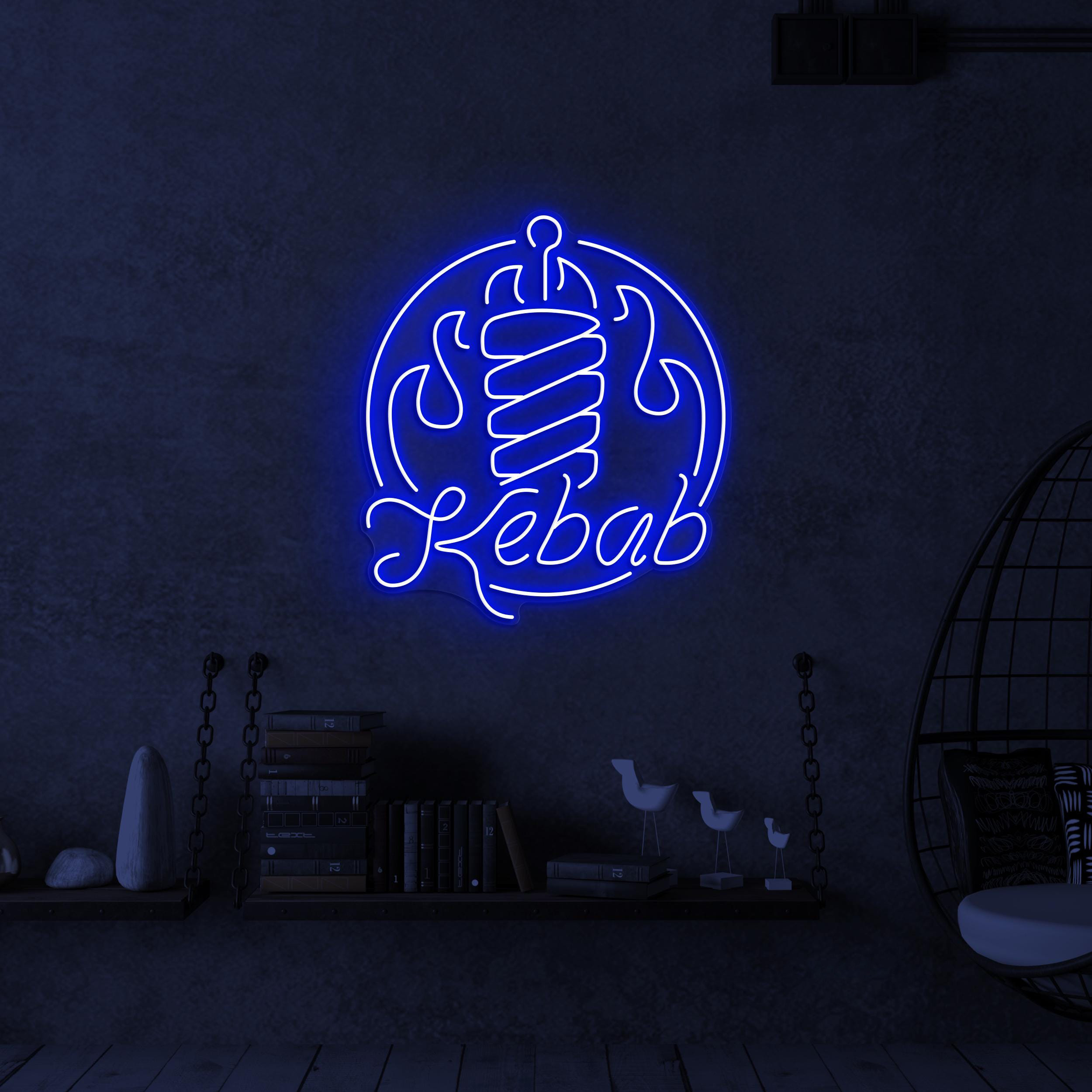 Kebab Neon Sign, Kebab Led Light, Doner Kebab Wall Decor, Restaurant Wall Art, BBQ Neon Sign, Custom Neon Art, Flaming Kebab Wall Decor