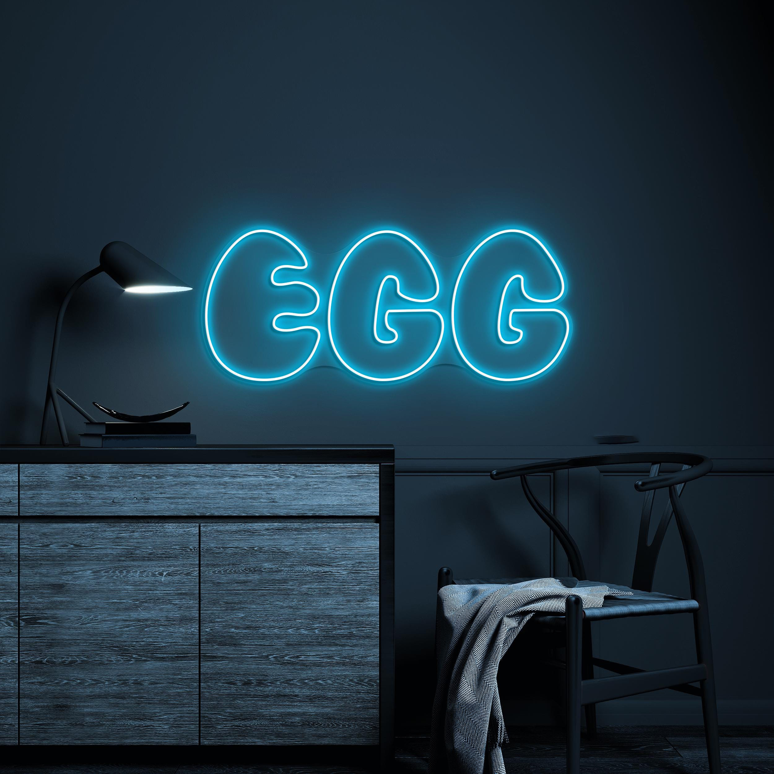 Egg Neon Sign, EGG led Light, EGG LED Neon Art, Breakfast Neon Light, Food Wall Decor, Cafe Wall Art, Kitchen Wall Decor, Gift for Egg Lover