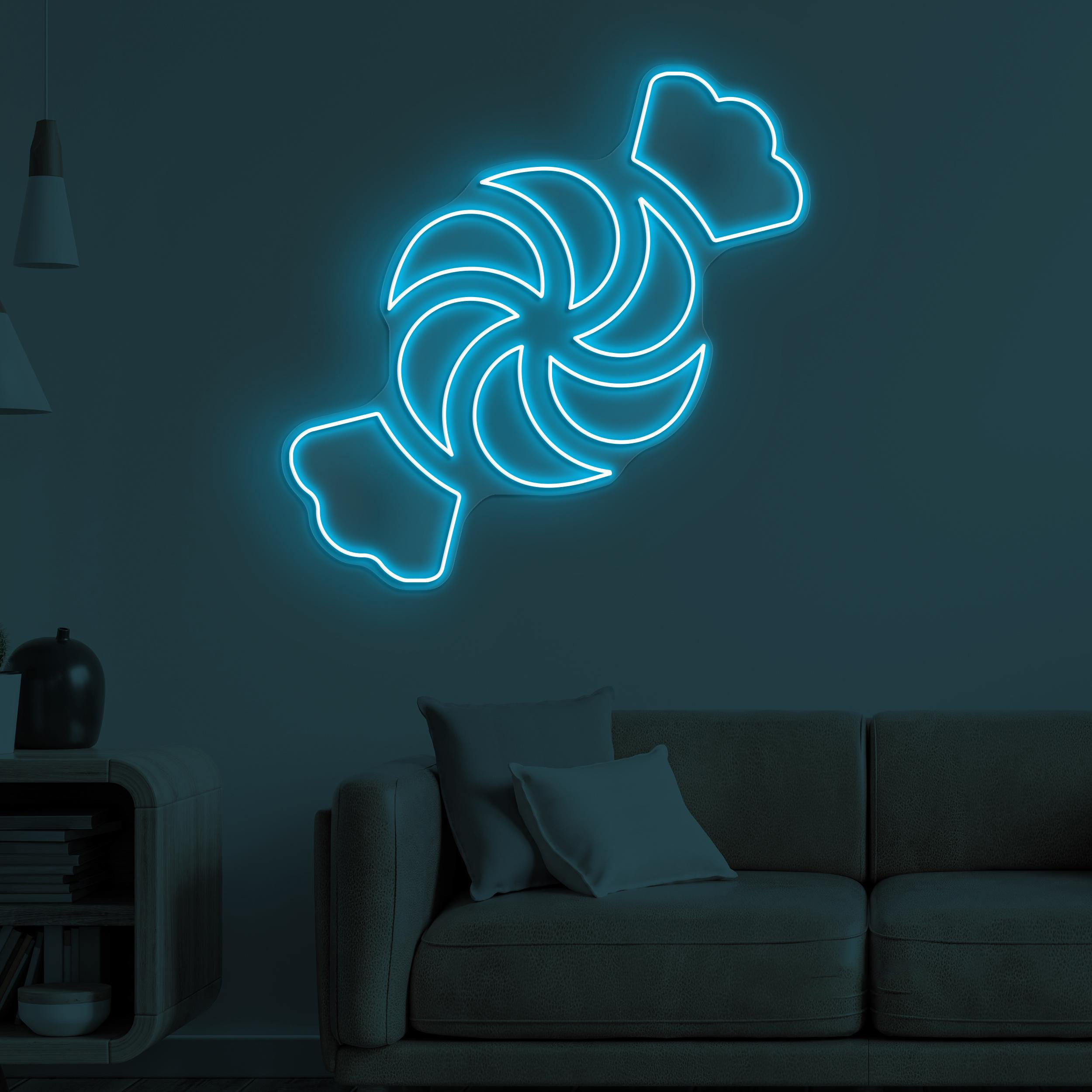 Candy Neon Sign, Candy LED Light, Kids Room Wall Decor, Sun Shape Candy Wall Art, Sweet Treat Led Art, Candy Shop Neon Light, Sweet Shop Art