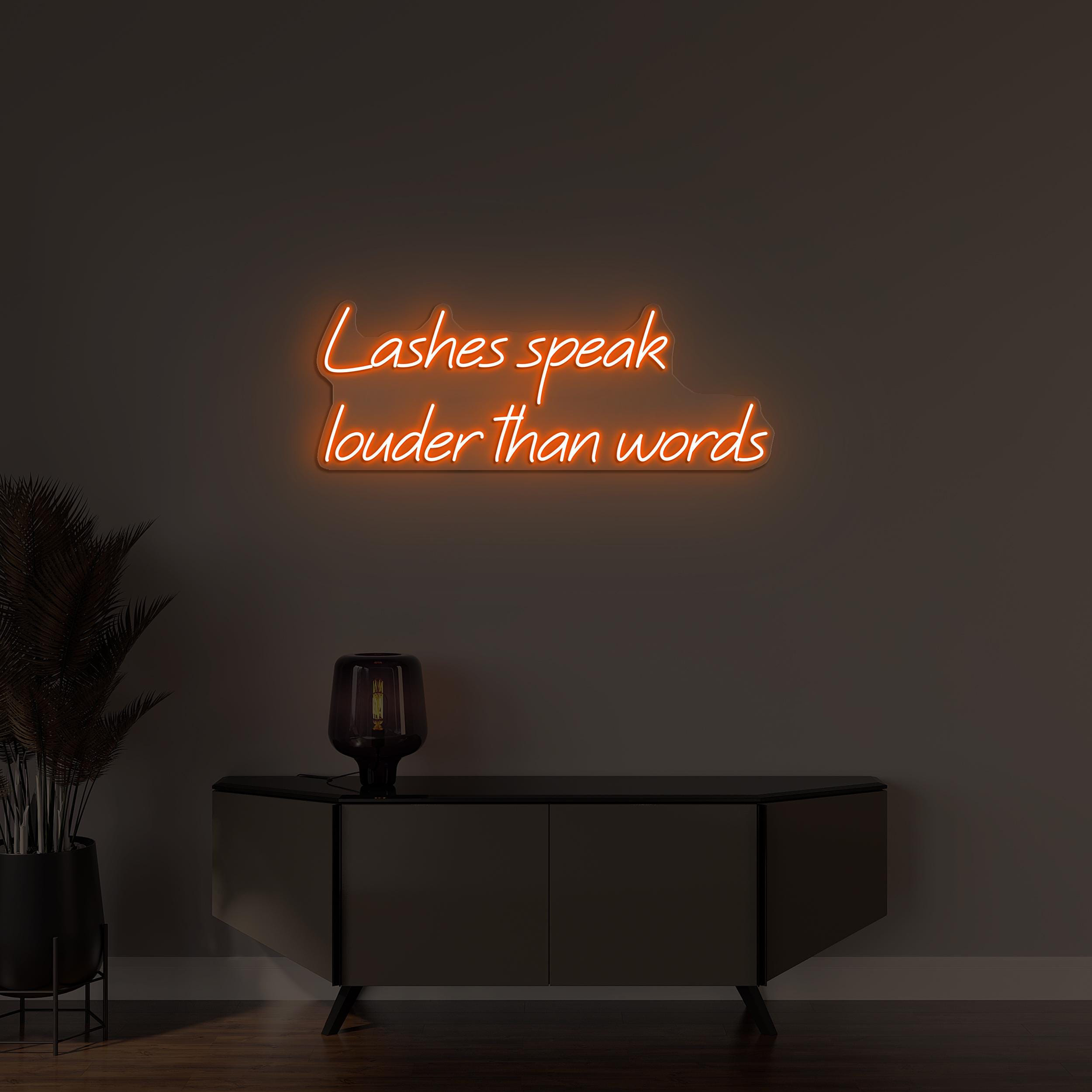 Lashes Speak Louder Neon Sign, Louder Than Words LED Light, Lashes Studio Neon Light, Custom Neon Sign, Beauty Salon Decor, Lash Room Art