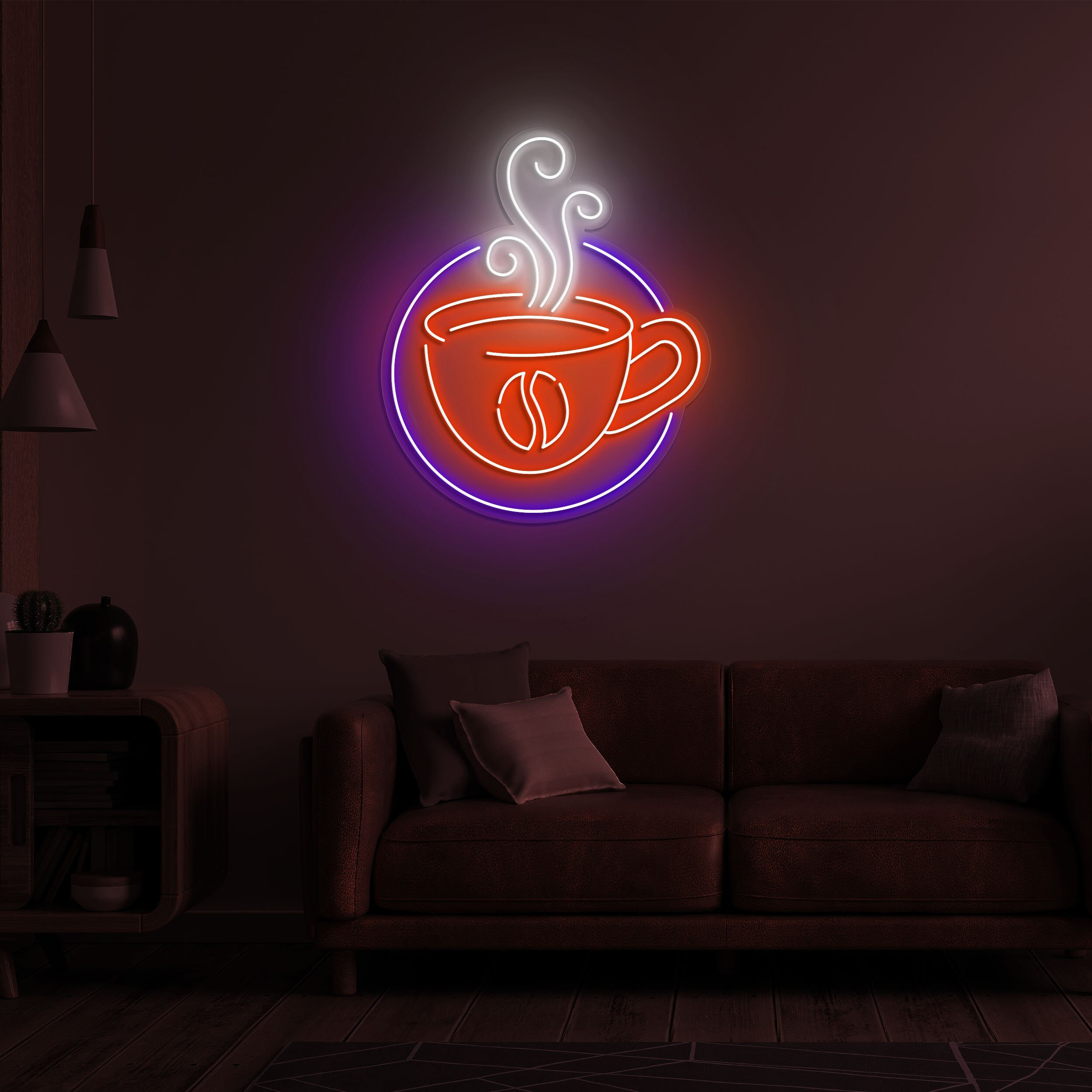 Coffee Cup Neon Light, Coffee Neon Sign for Home or Café, Coffee Shop Decor, Kitchen and Lounge Decor, LED for Coffee Lovers, Café Bar Gift
