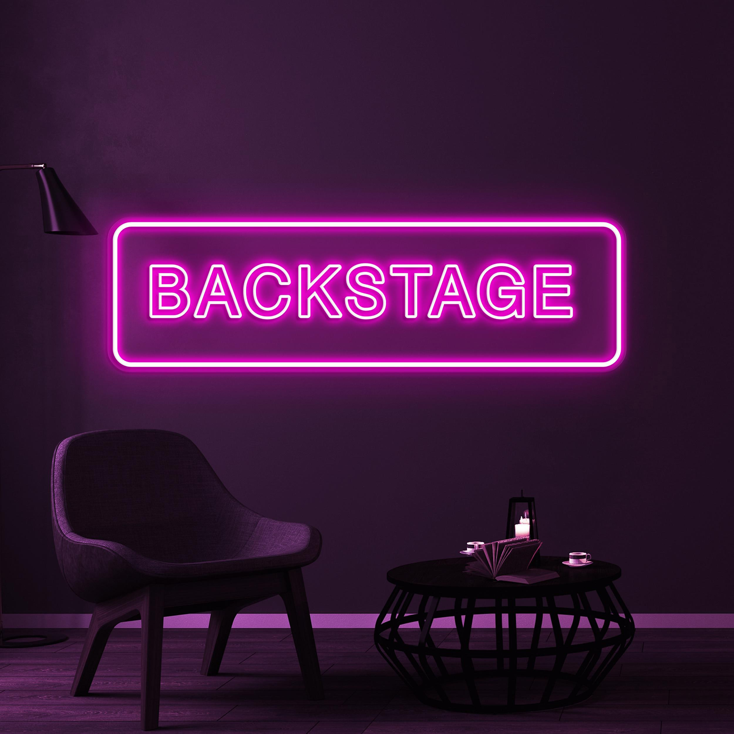 Backstage Neon Sign, Backstage LED Light, Behind the Scenes Wall Decor, Showtime Wall Art, Personalized Neon Sign, Stage Show Neon Light
