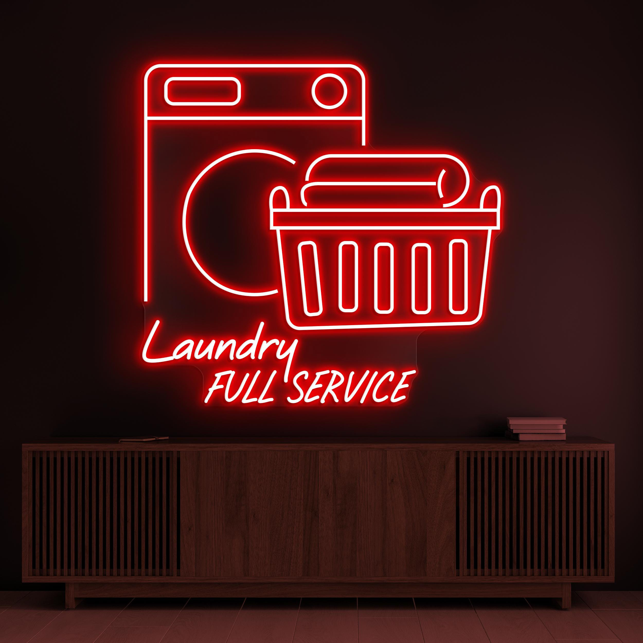 Laundry Full Service Neon Sign, Laundry Full Service LED Light, Led Shop Wall Decor, Laundry Room Neon Light, Kitchen Wall Art, Gift Idea