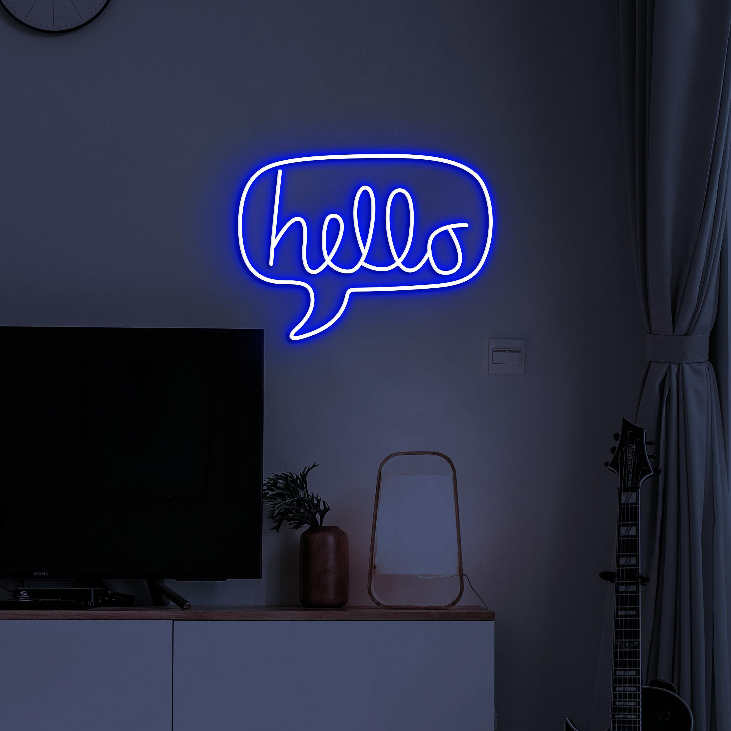 Hello Neon Sign, Hello LED Light, Hello Message Wall Decor, Welcome Wall Art, Chat Box Neon Light, Boy and Girl Room Decor, Entryway Sign