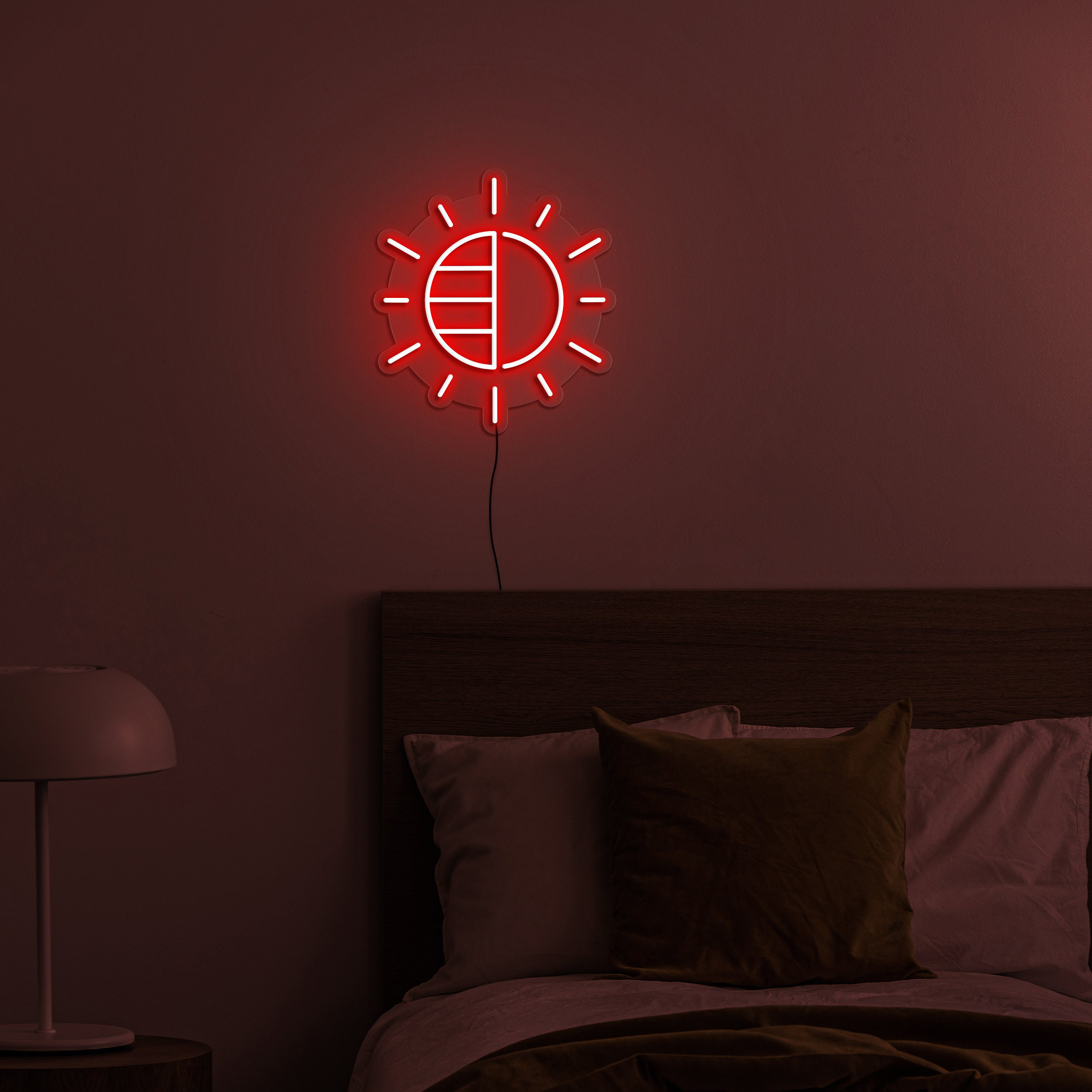 Sun Neon Sign, Sun  Led Wall Décor, Aesthetic Sunset Neon Light, Dimmable USB Power Light, Bedroom or Wedding Decor, Table Decor Sign, Gift