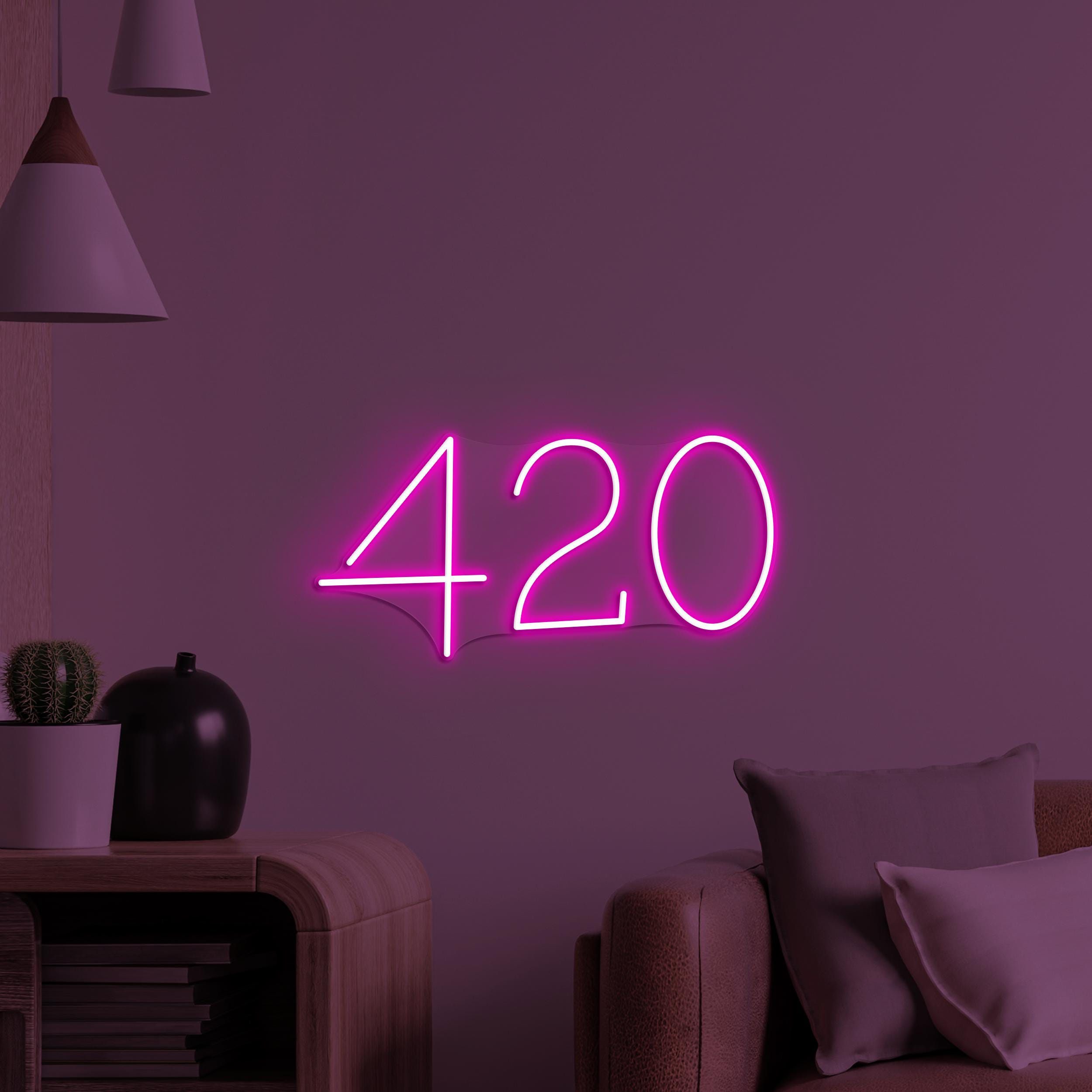 420 Neon Sign, 420 LED Light, Marijuana Wall Art, Smoke Shop Wall Decor, Dorm Room Neon Light, Cafe & Bar Restaurant Decor, Weed 420 Light
