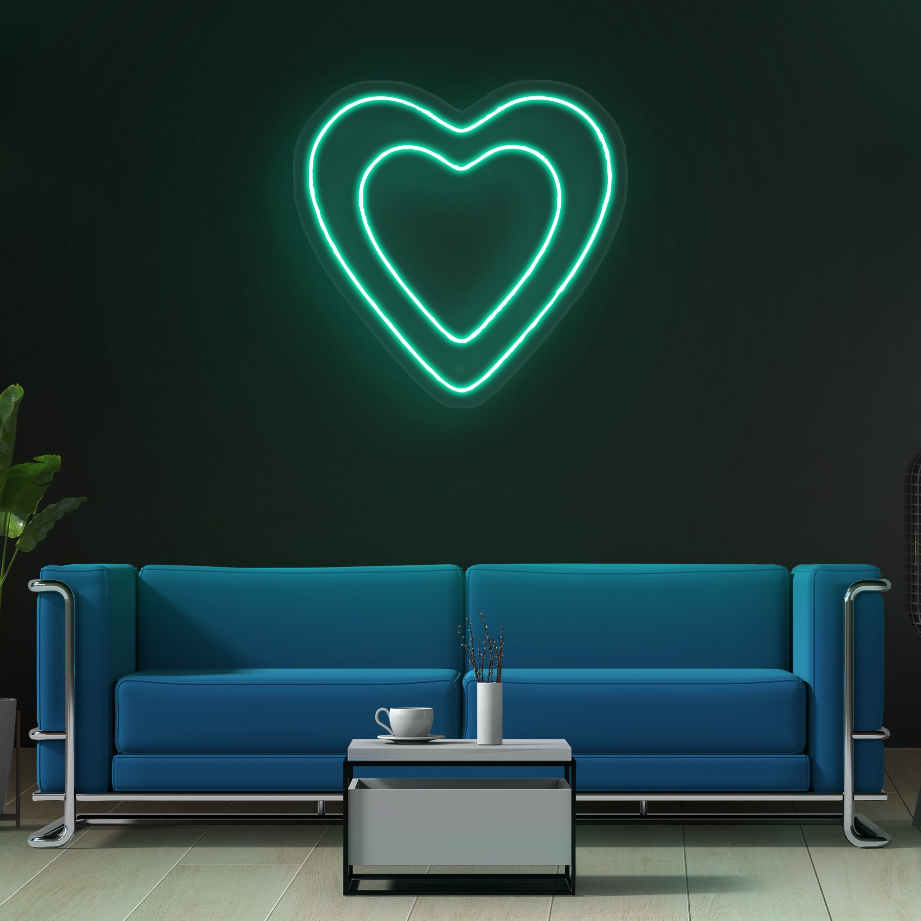 Heart in Heart Neon Sign, Romantic LED Wall Decor, Gift for Lovers, Weddings, Valentine's Day, Heart LED Light for Girl's Room, Party Decor