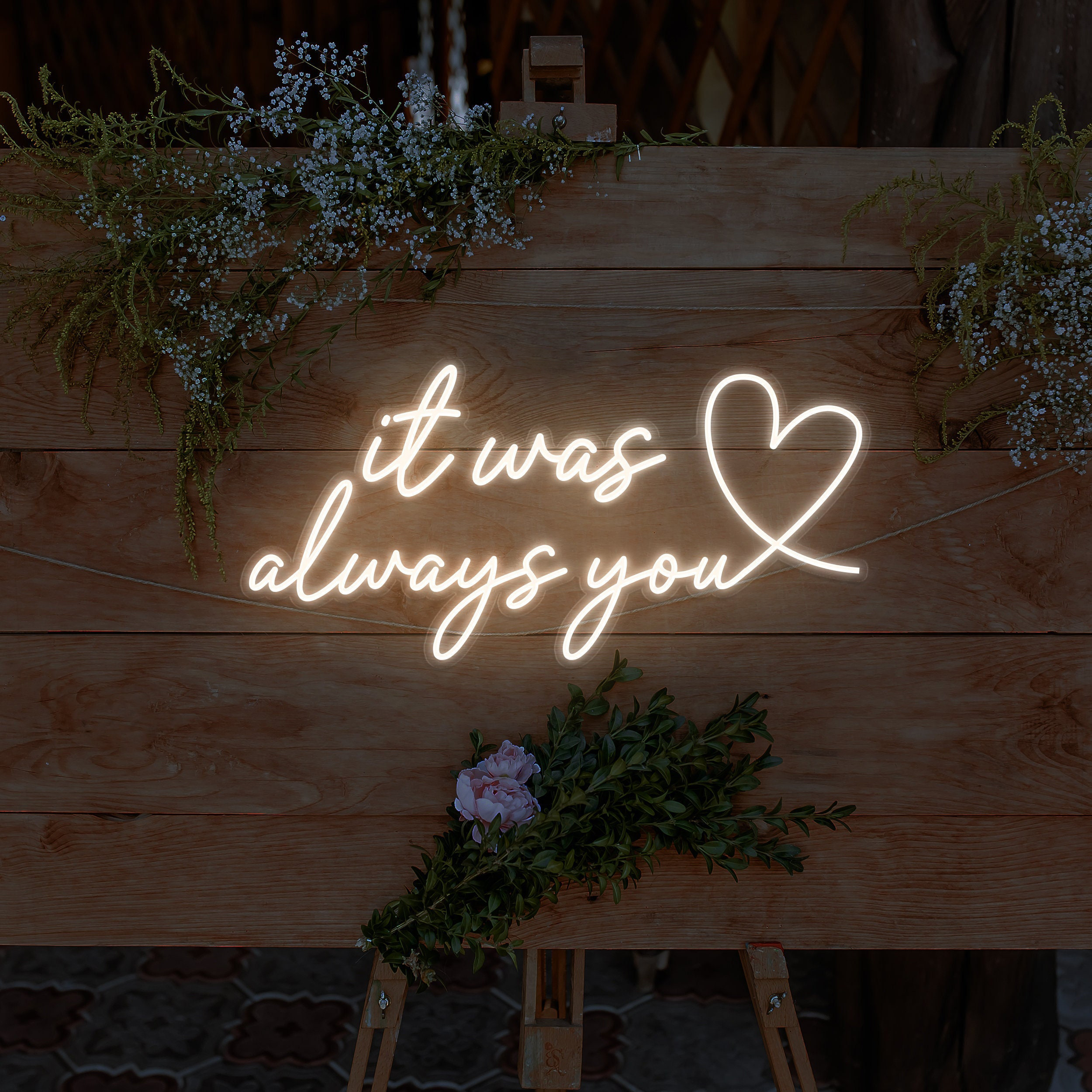 It Was Always You Led Neon Sign, Wedding Reception Decor, Home Decor, Bedroom Wall Light, Girls Birthday, Neon Sign for Weddings and Events
