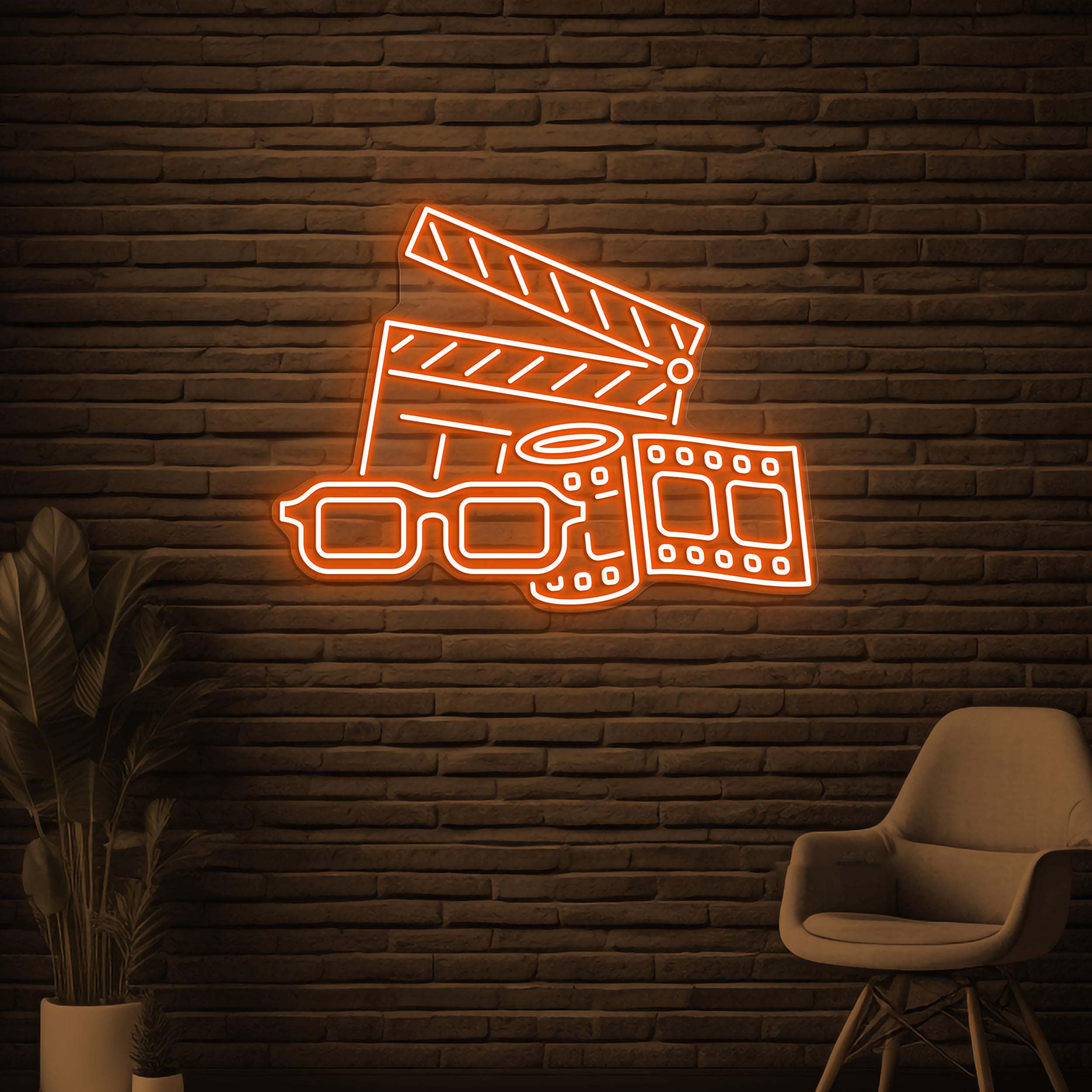 3D Cinema Neon Sign, 3D Cinema Glasses LED Light, Cinema Room Decor, Movie Magic Decor, Movie Action Sign, Movie Lover Gift, Home Wall Art