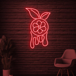 Lemon Neon Sign, Melting Lemon LED Light, Fruit Shop Wall Decor, Citrus Wall Art, Lemon Leaf Neon Sign, Lemon Juice Art, Drink Corner Decor
