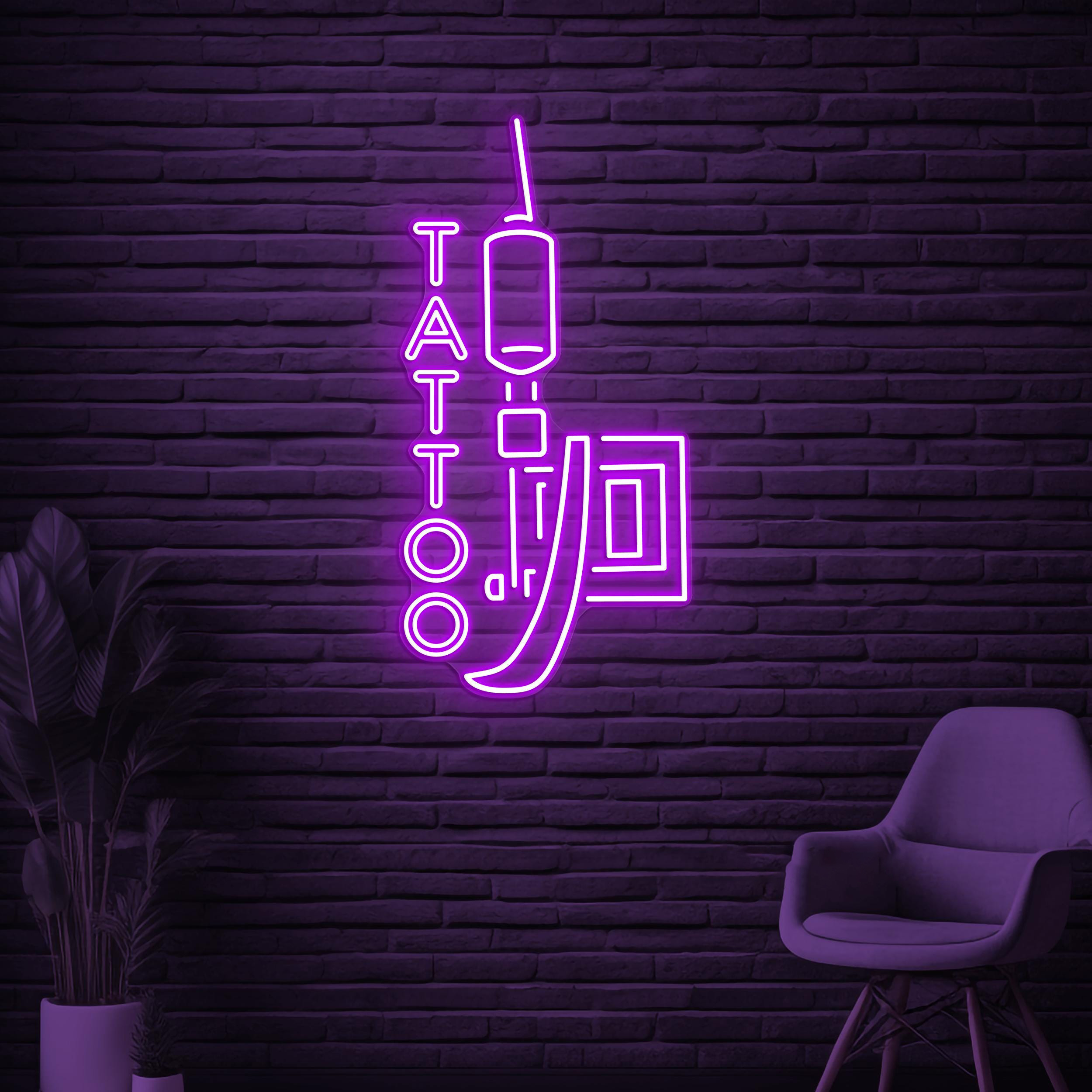Tattoo Neon Sign, Tattoo LED Light, Tattoo Machine Wall Decor, Tattoo Artist Room Wall Art, Custom Tattoo Sign, Tattoo Studio Wall Light