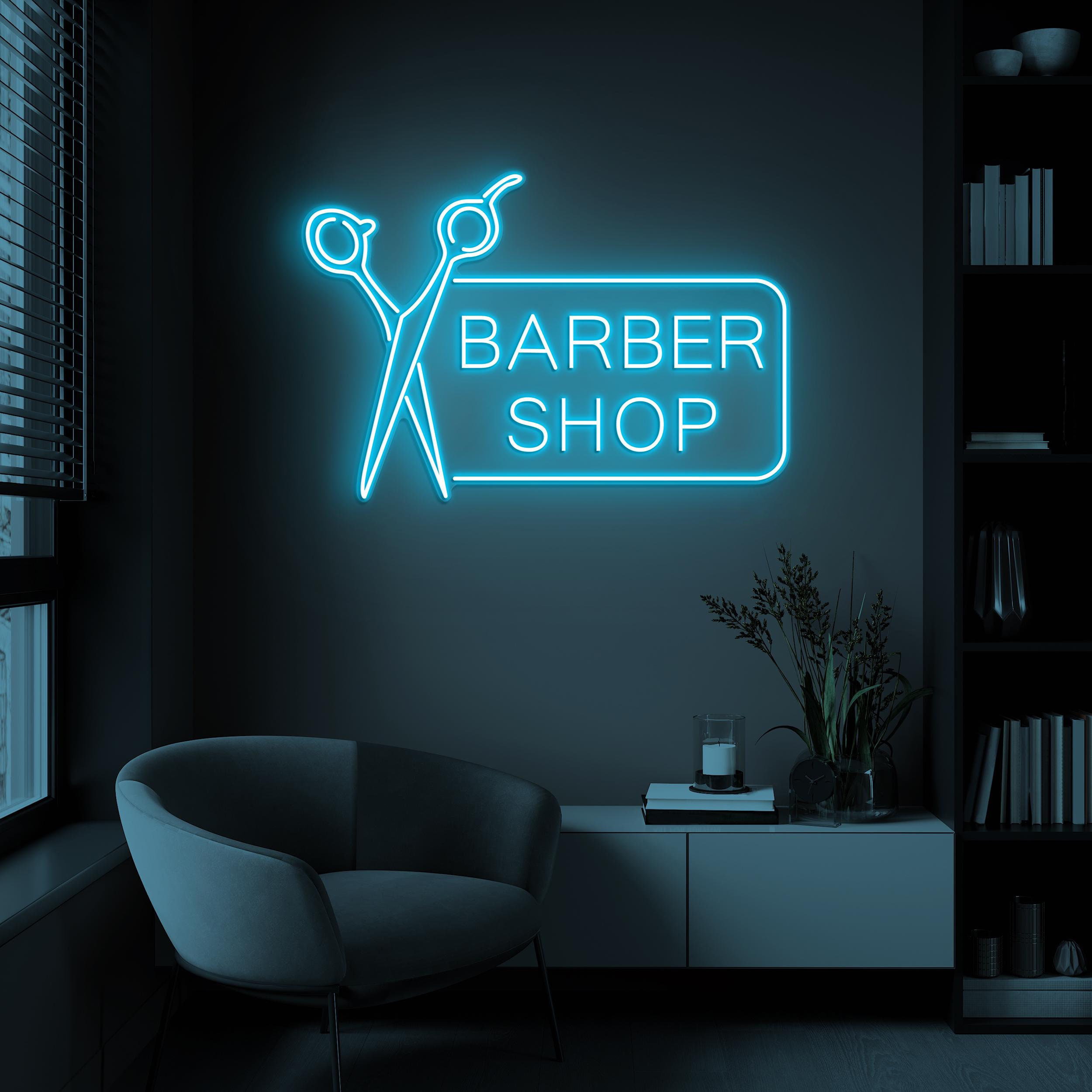 Barber Shop Neon Sign, Barber Shop LED Light, Scissors Neon Sign, Barber Shop Wall Art, Hairdressing Wall Art, Haircut Decor, Salon Wall Art