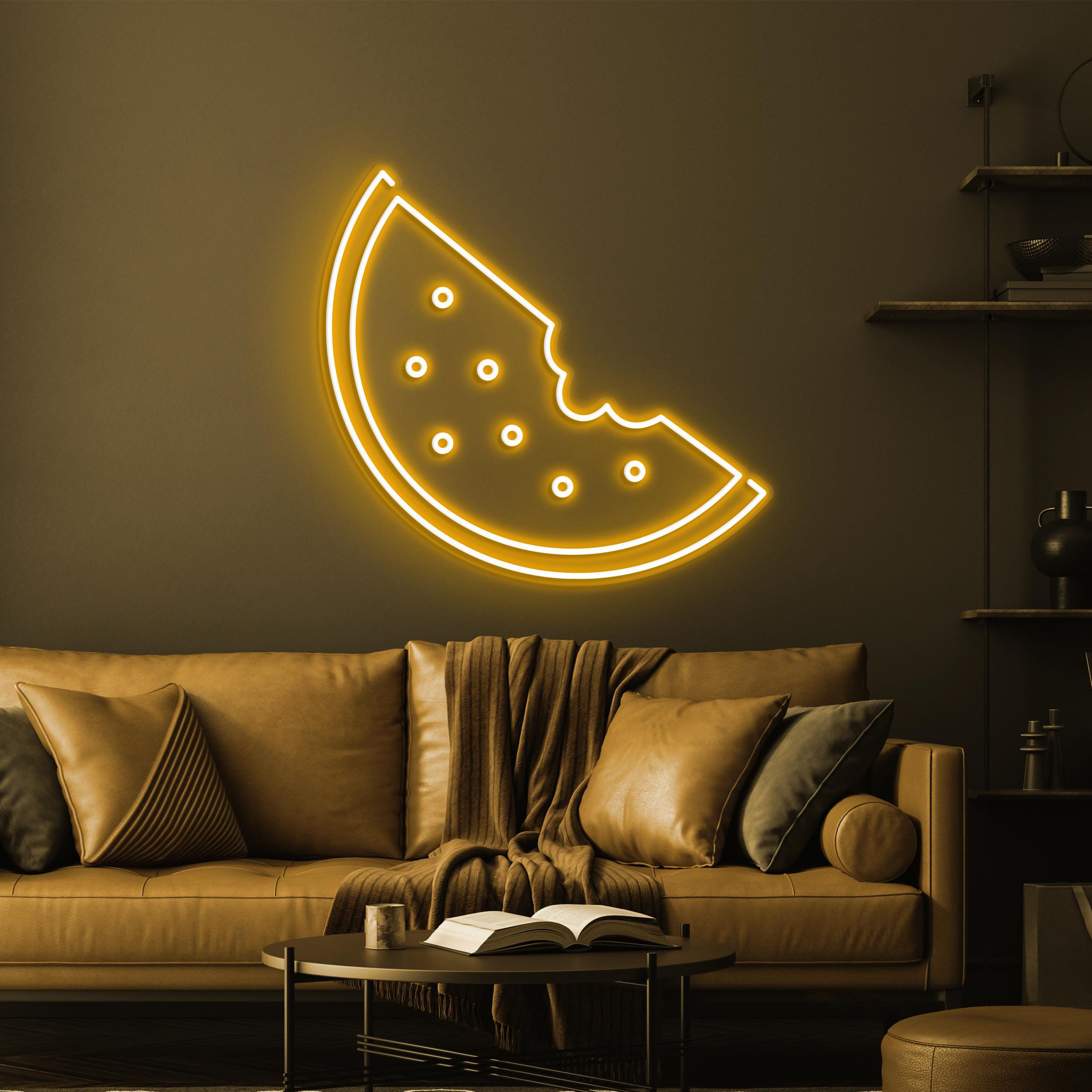 Watermelon Neon Sign, LED Watermelon Light, Watermelon Slice for Fruit Store, Fruit Juice Bar Decor, Kids Room Art, Food Sign for Home Decor