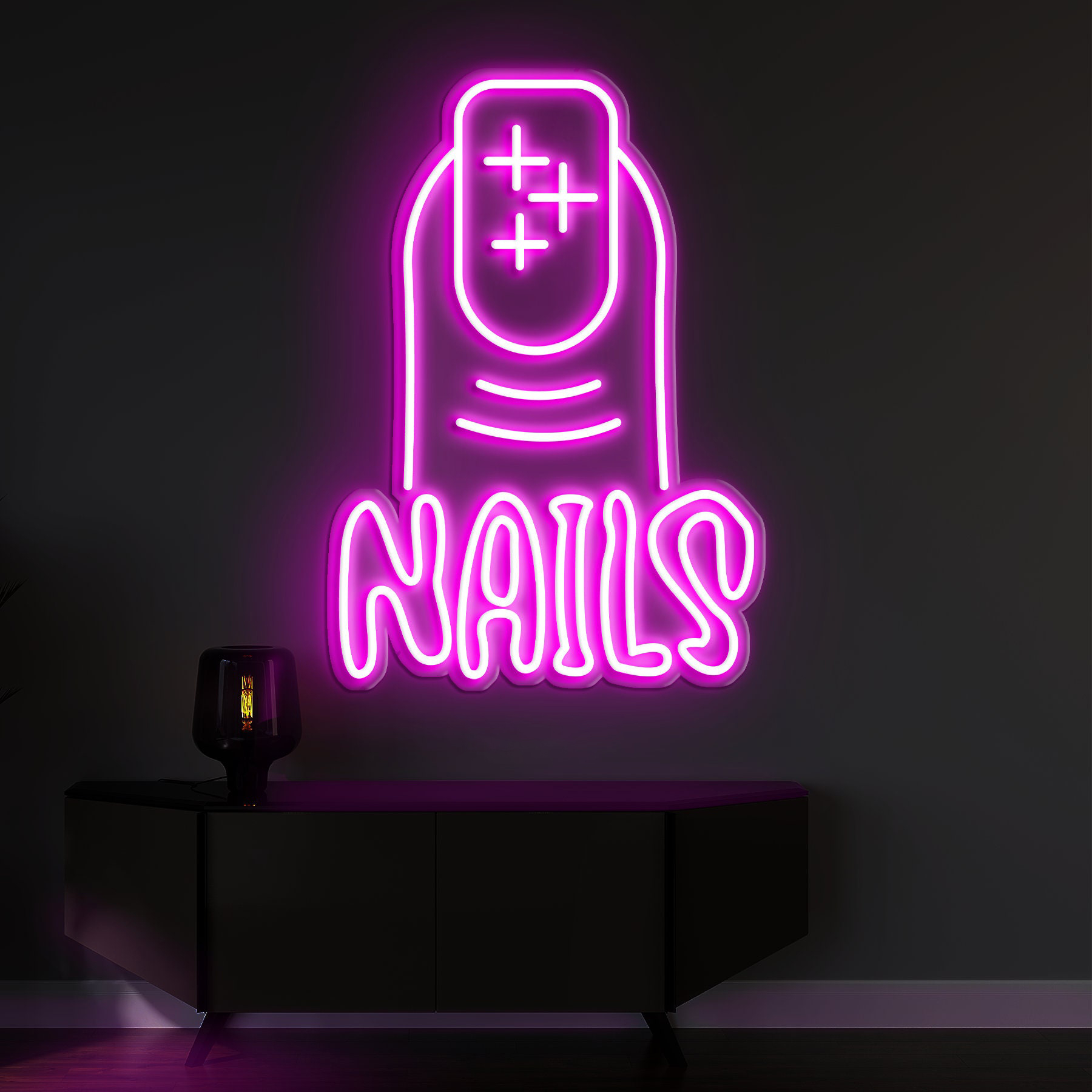 Nails Neon Sign, Nails Neon Light, Wall Decor for Nail Salon and Beauty Rooms, Nail Art, Shop and Party Decor, Lights for Bedroom and Room