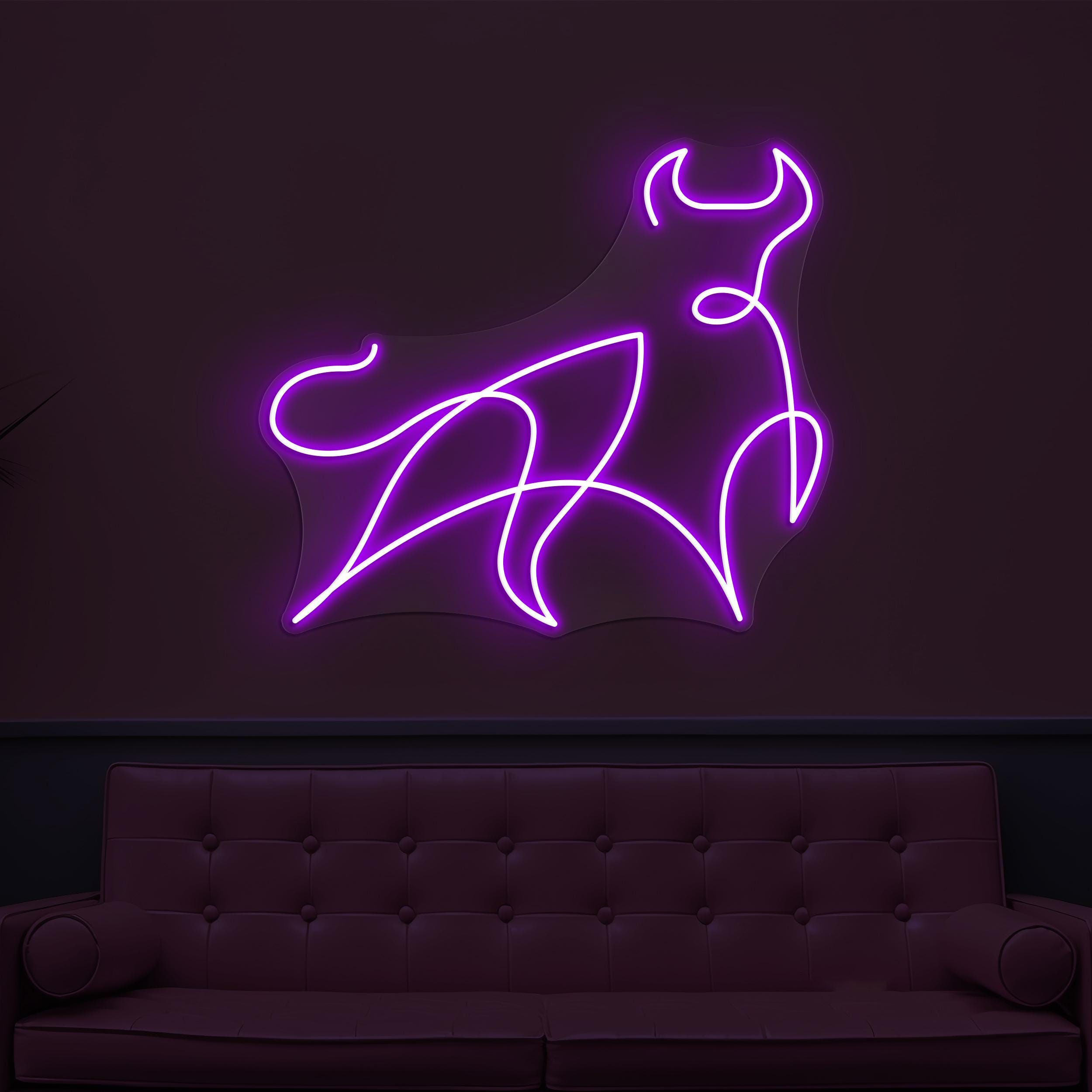 Buffalo Neon Sign, Buffalo LED Light, Pet Shop Wall Decor, Zoo Neon Light, Bull Wild Animal Sign, Angry Bull Wall Decor, Gift for Bull Lover