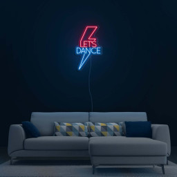 Let's Dance Neon Sign LED Light Lightning Bolt for Bedroom Bar Birthday Party Decor, Girl Gifts, Dance Studio, Room Decor, Bar Pub Wall Art