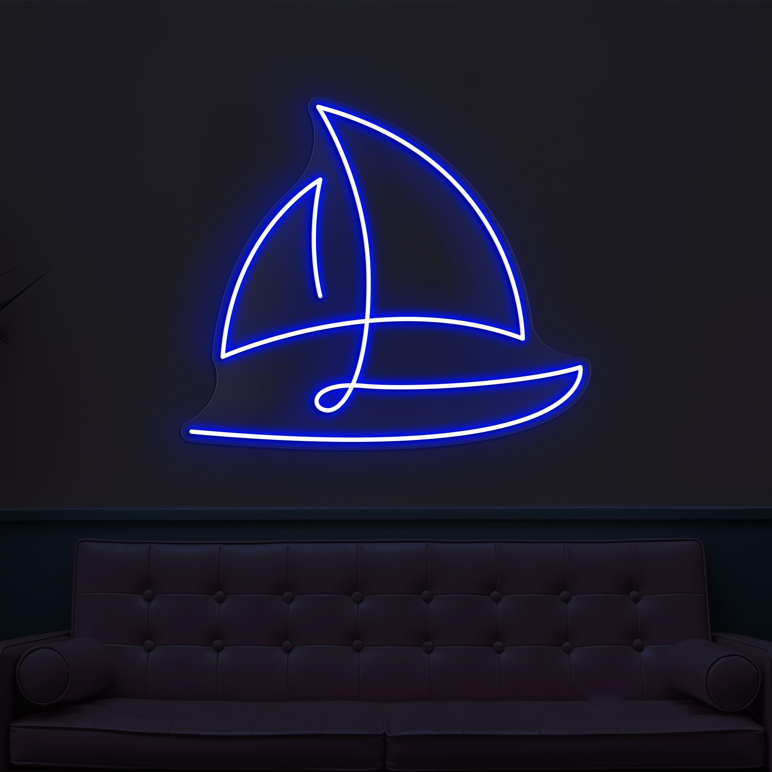 Sailboat Neon Sign, Sailboat LED Light, Sea Sailboat LED Neon Art, Kids Room Wall Decor, Ocean Neon Light, Beach Bar Led Sign, Ocean Lover