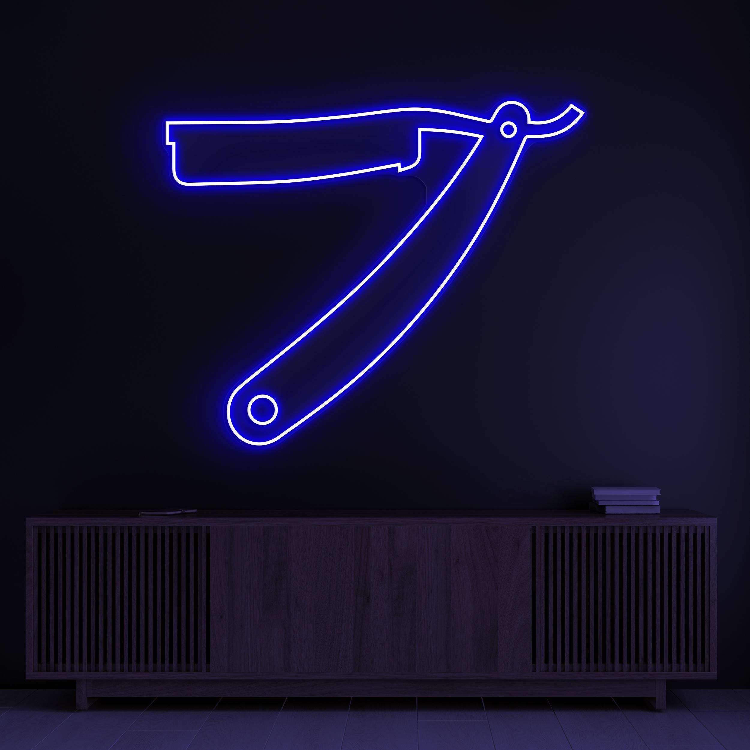 Razor Neon Sign, Straight Razor LED Light, Barber Razor Wall Decor, Barber Shop Neon Light, Classic Shave Neon Art, Razor Neon Sign, Gift