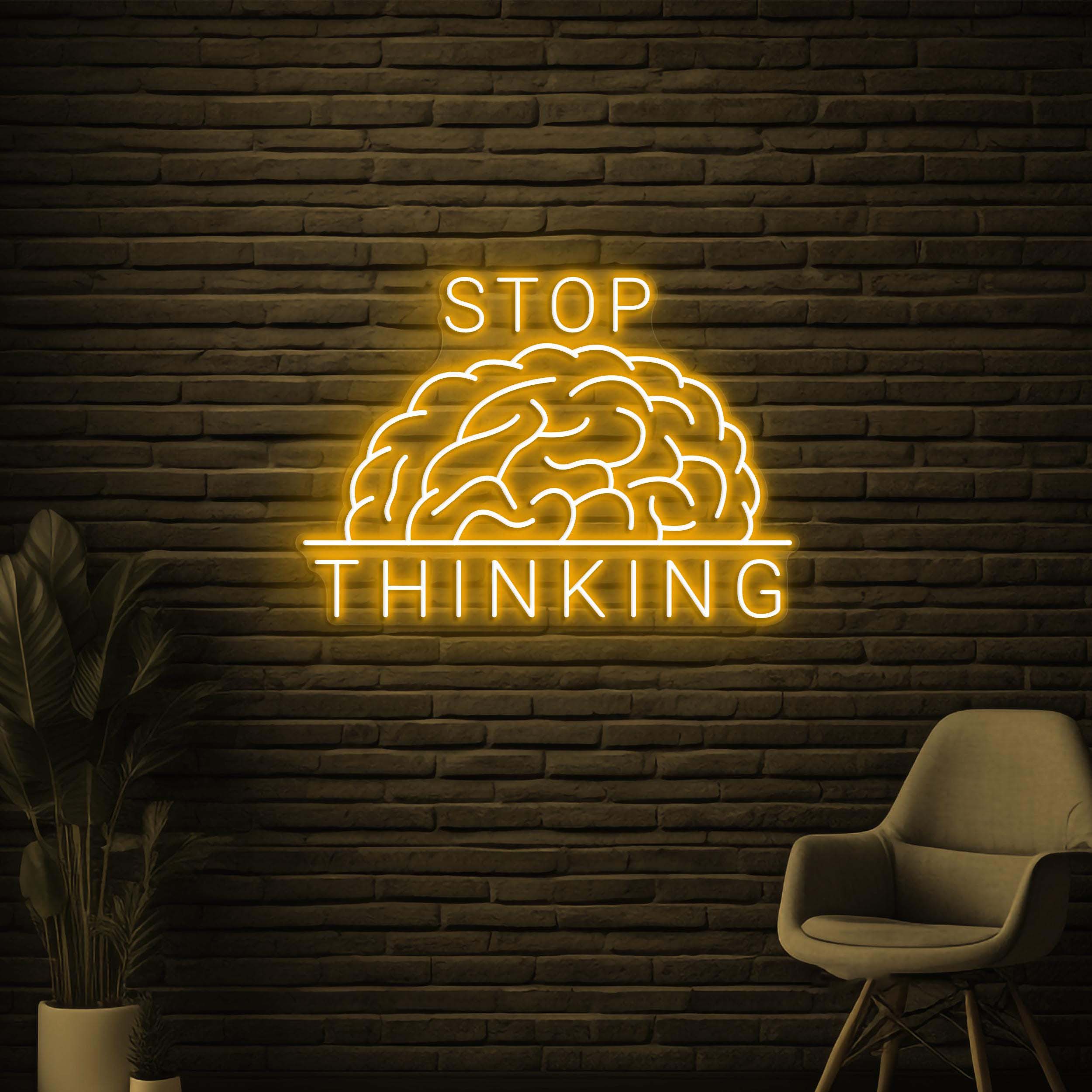 Stop Thinking Neon Sign, Stop Thinking LED Sign, Brain Wall Decor, Chill Wall Light, Home Wall Decor, Hospital Wall Art, Game Room Neon Sign