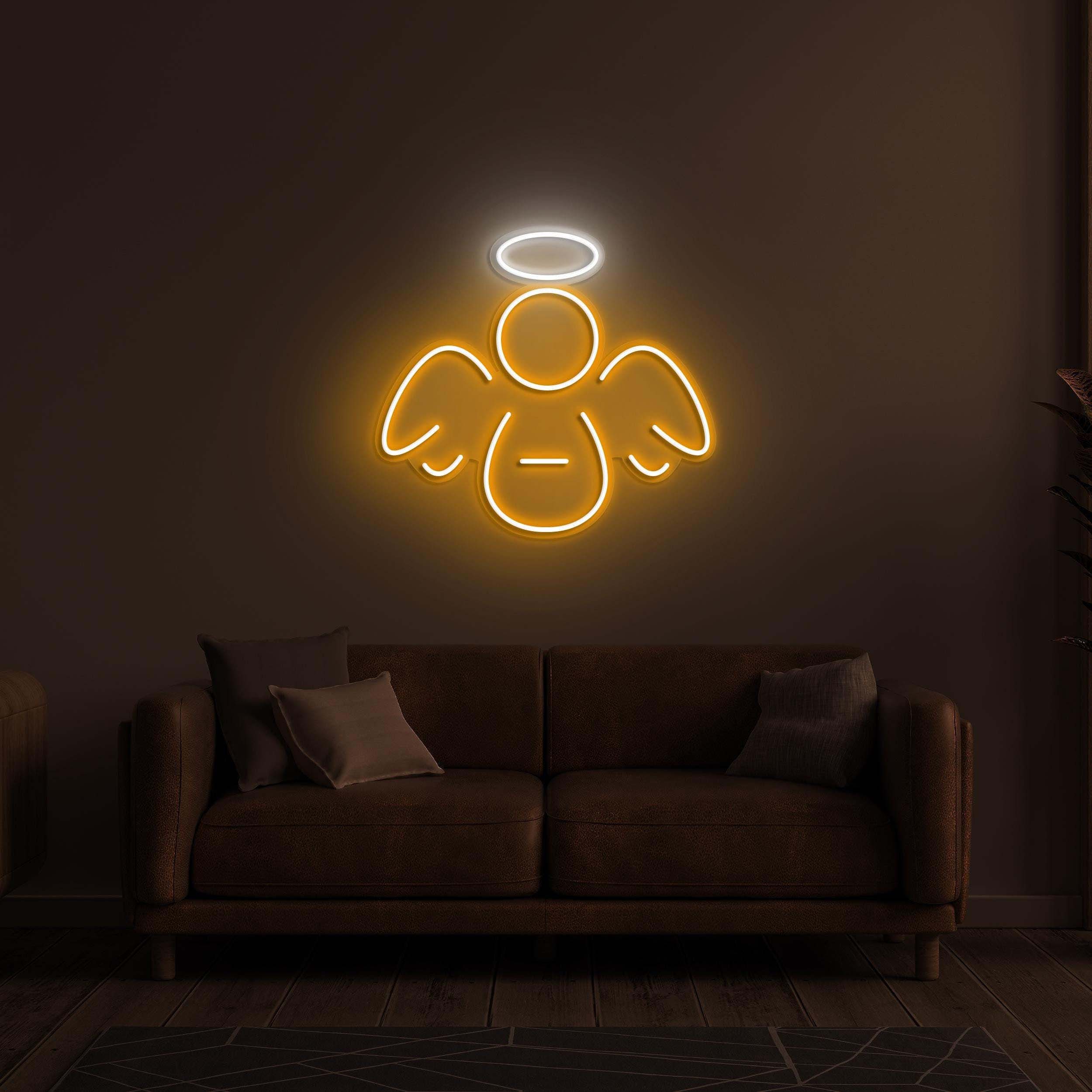 Guardian Angel Neon Sign, Guardian Angel LED Light, Wings LED Neon Art, Home Wall Decor, Kids Room Wall Art, Custom Angel Neon Sign, Gift